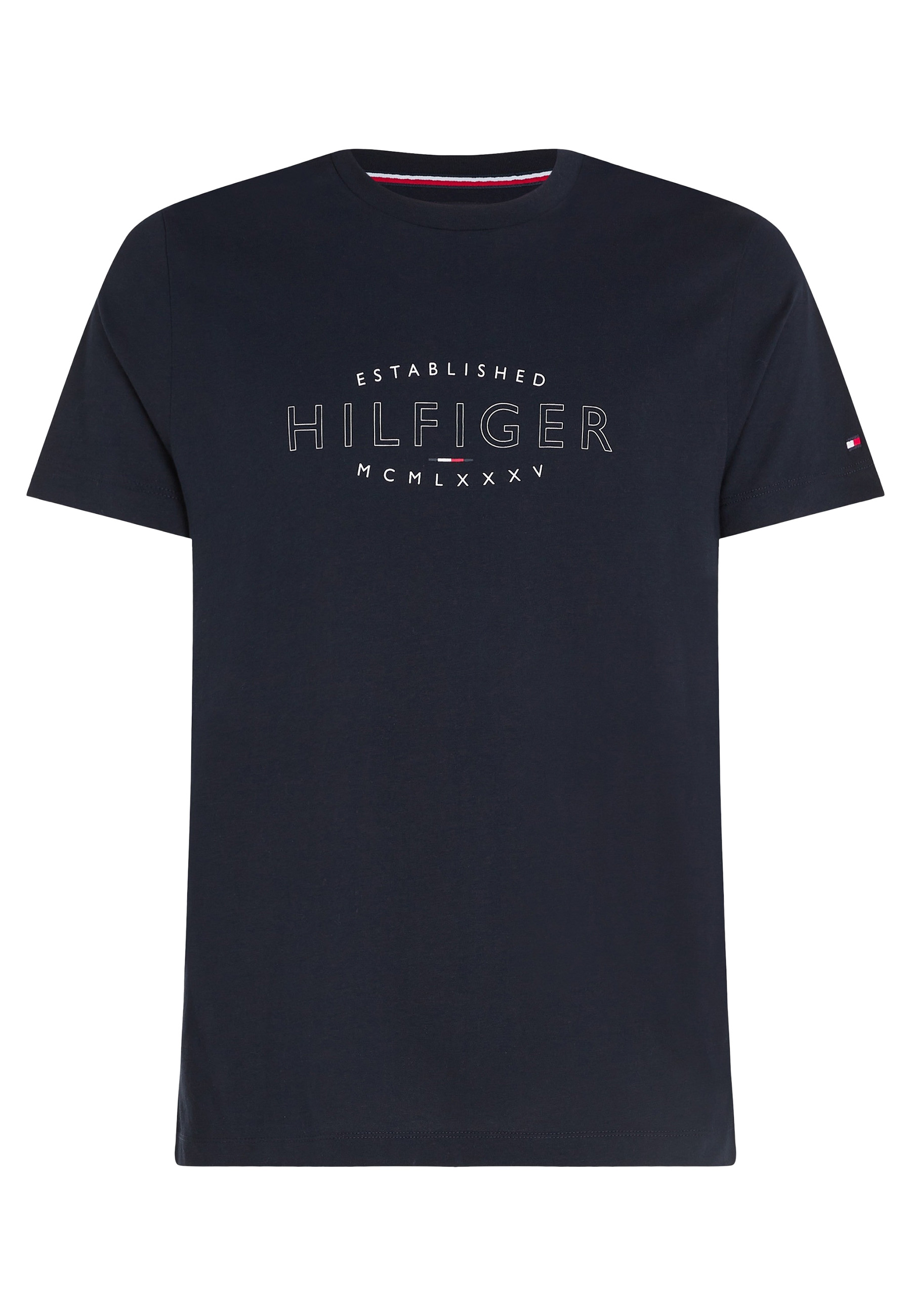Tommy Hilfiger Logo T-shirt Donkerblauw Heren maat S