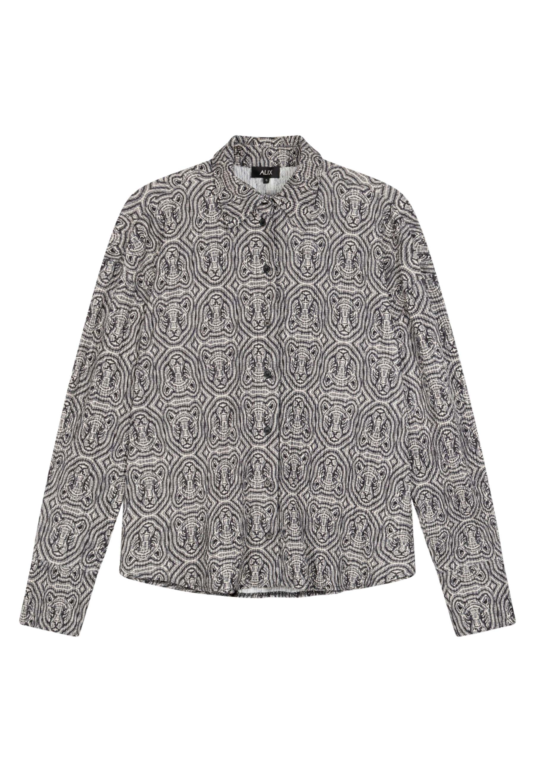 Alix the Label Leopard crinkle blouses zwart Dames maat S