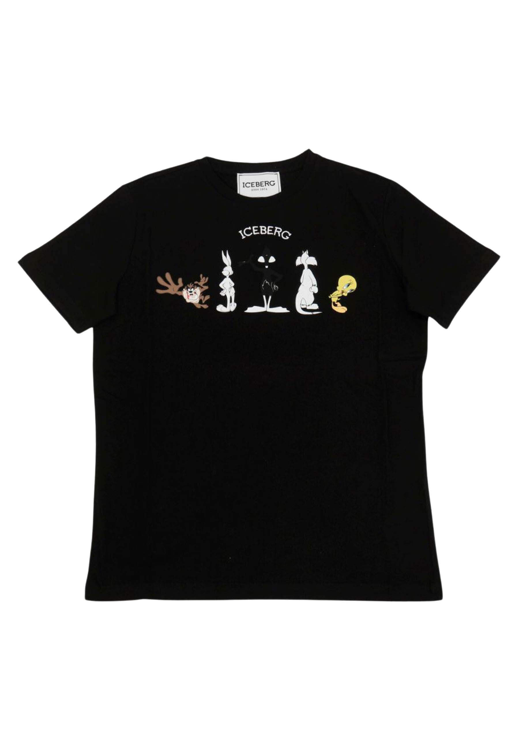 Iceberg Shirt Zwart Katoen maat M t-shirts zwart