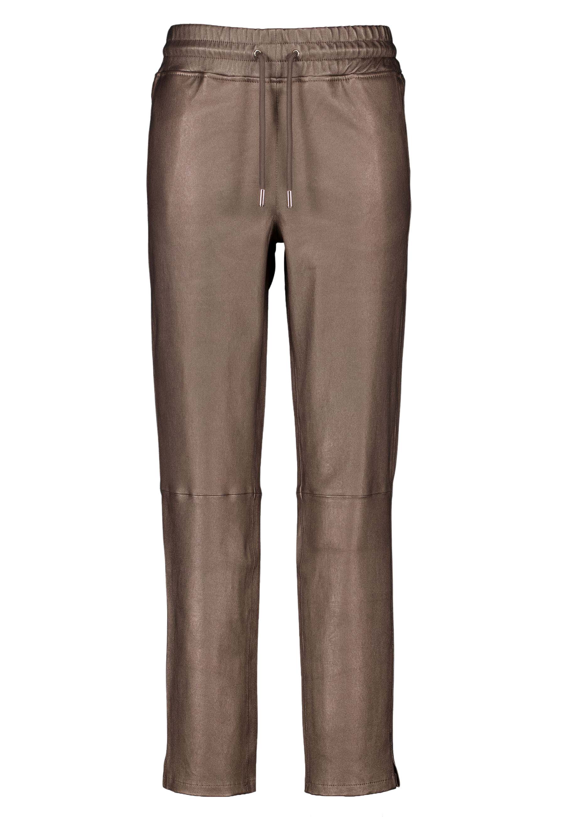 Studio AR leren broeken taupe Dames maat 42