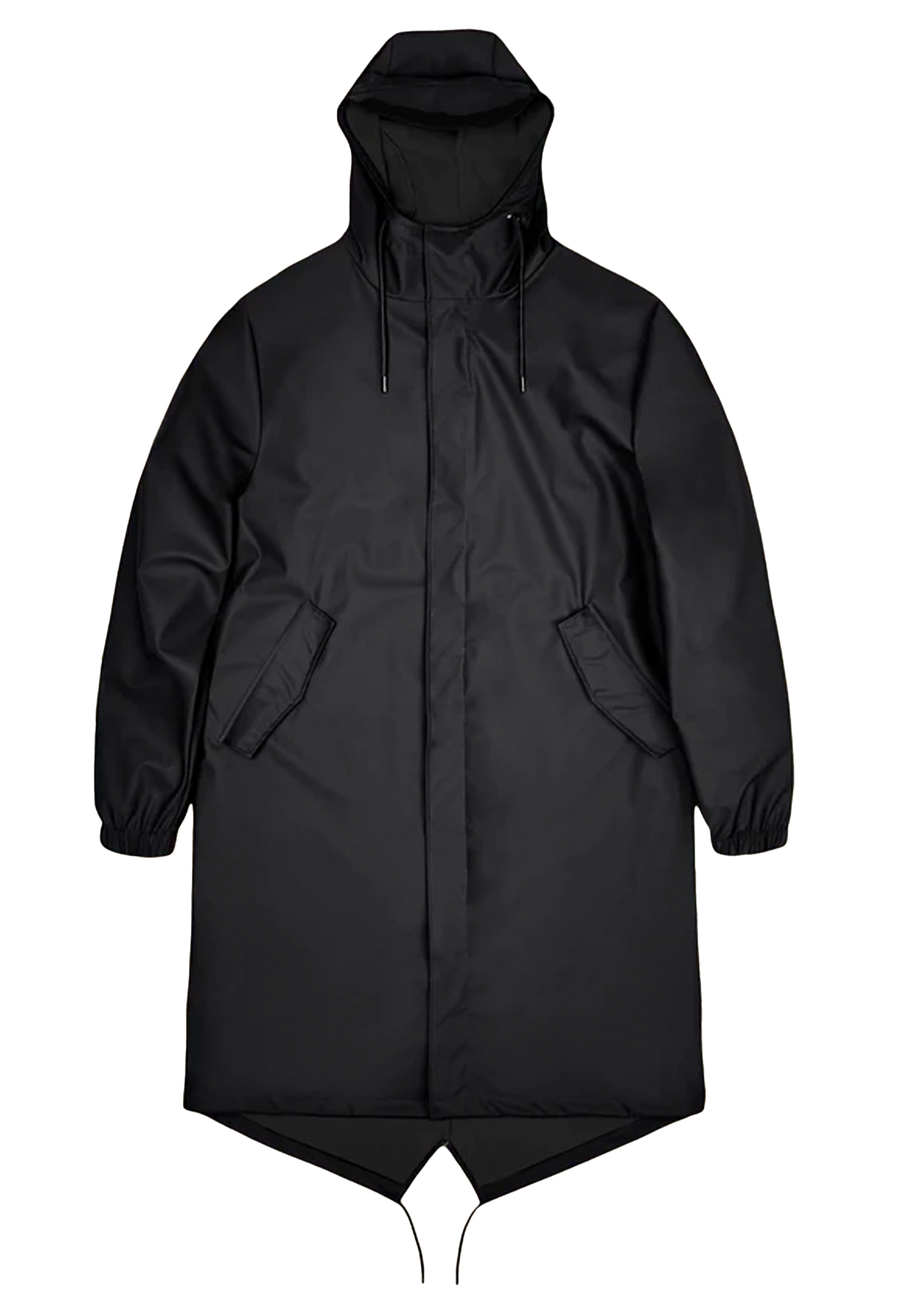 Rains Jas Zwart Polyester maat M Fishtail parka's zwart