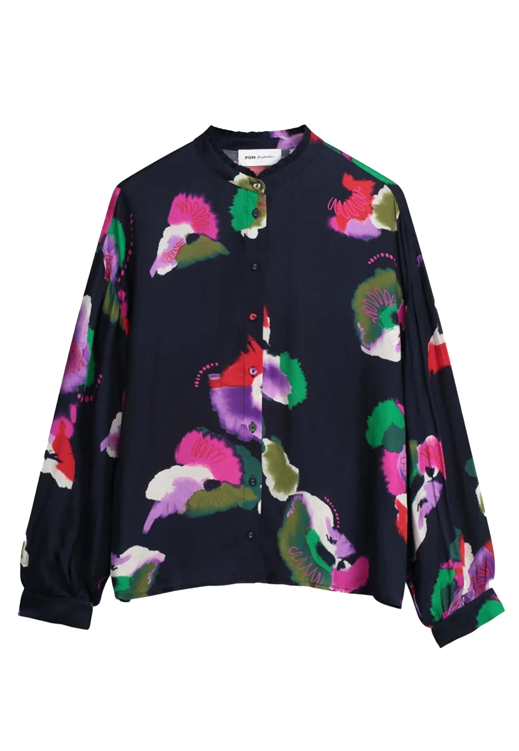 Pom Amsterdam Blouse Blauw Viscose maat 42 Violets blouses blauw