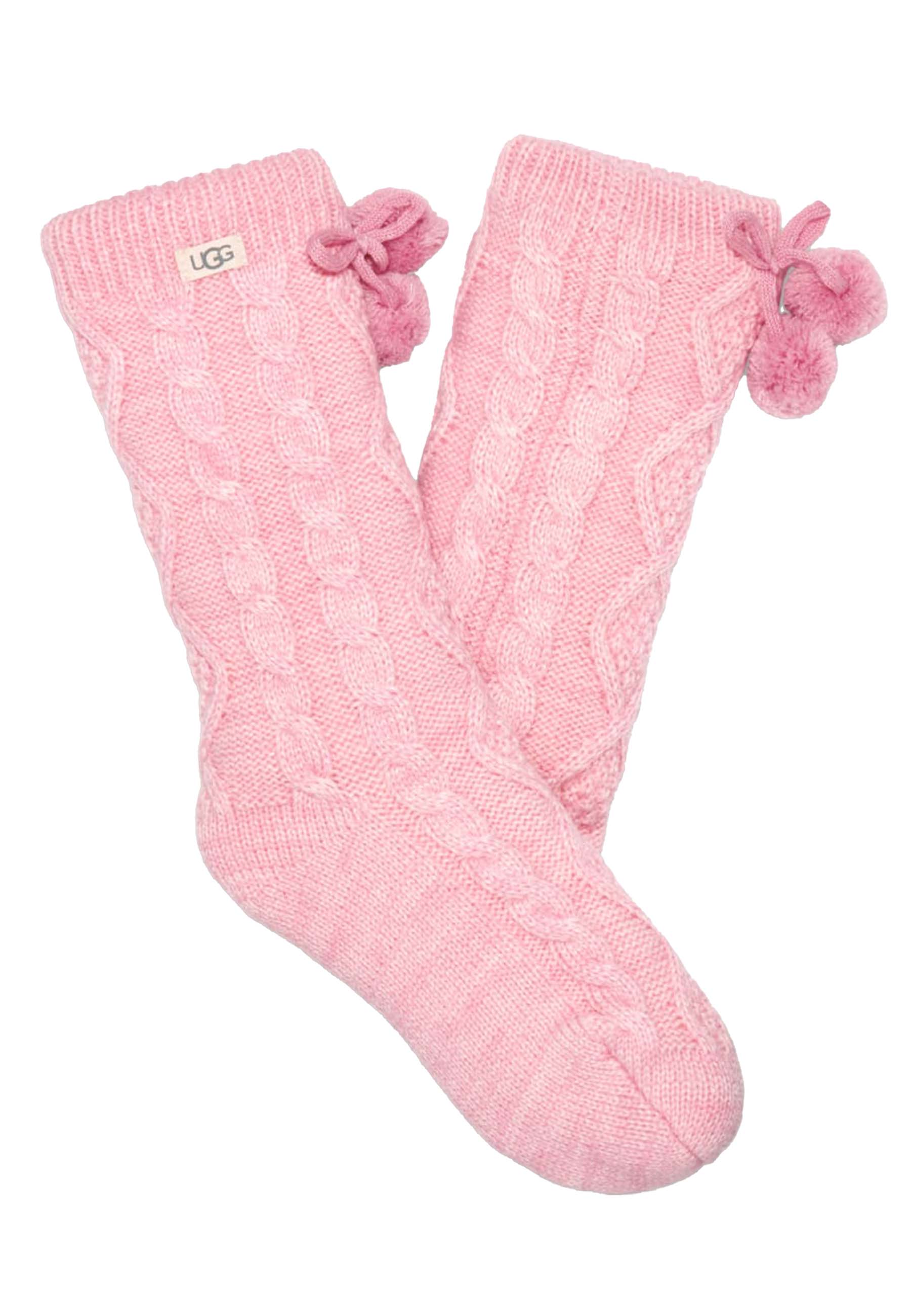 Ugg Pom fleece huis sokken roze Dames maat ONE SIZE