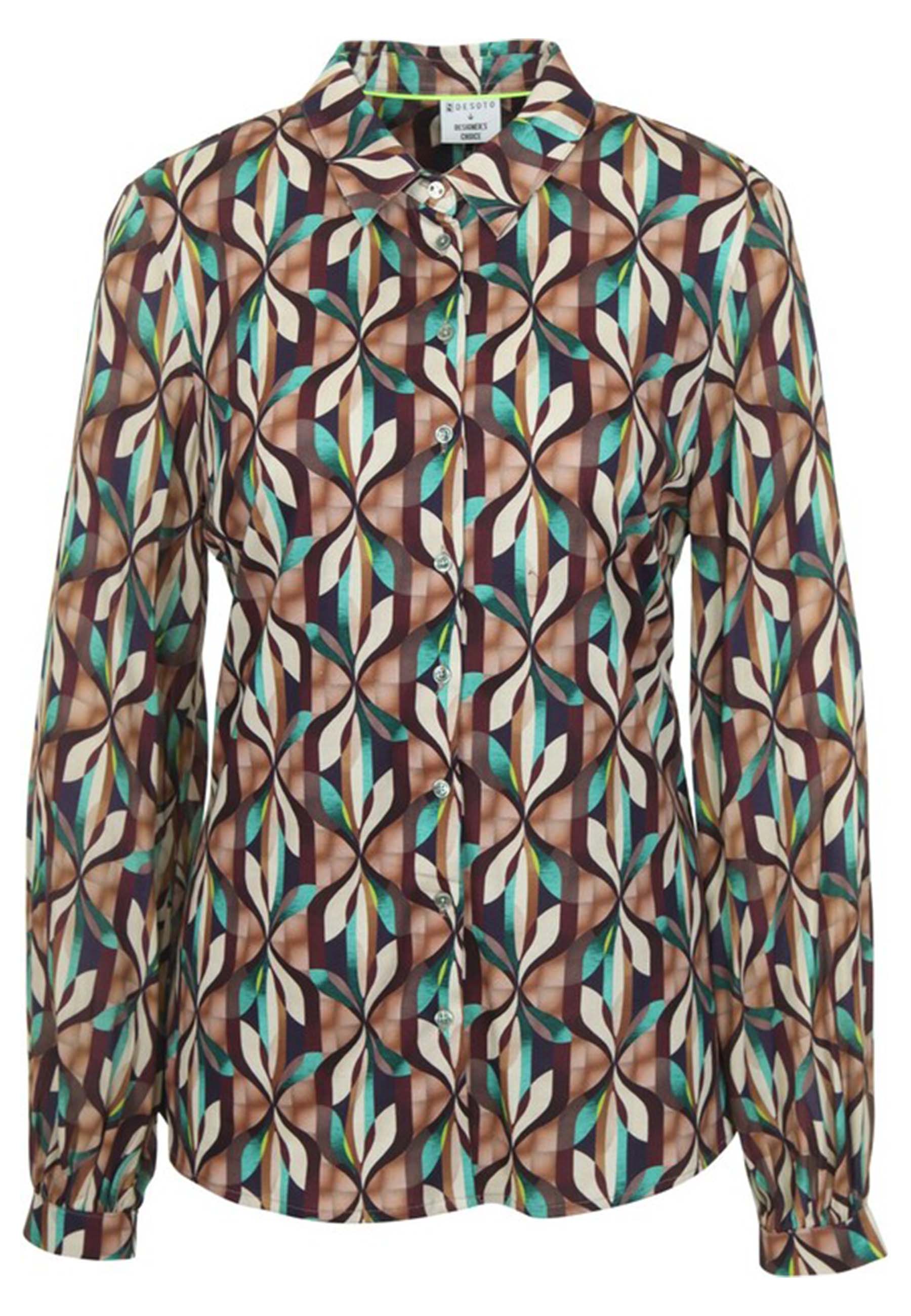 Desoto Blouse Bruin Katoen maat 42 Pia blouses bruin