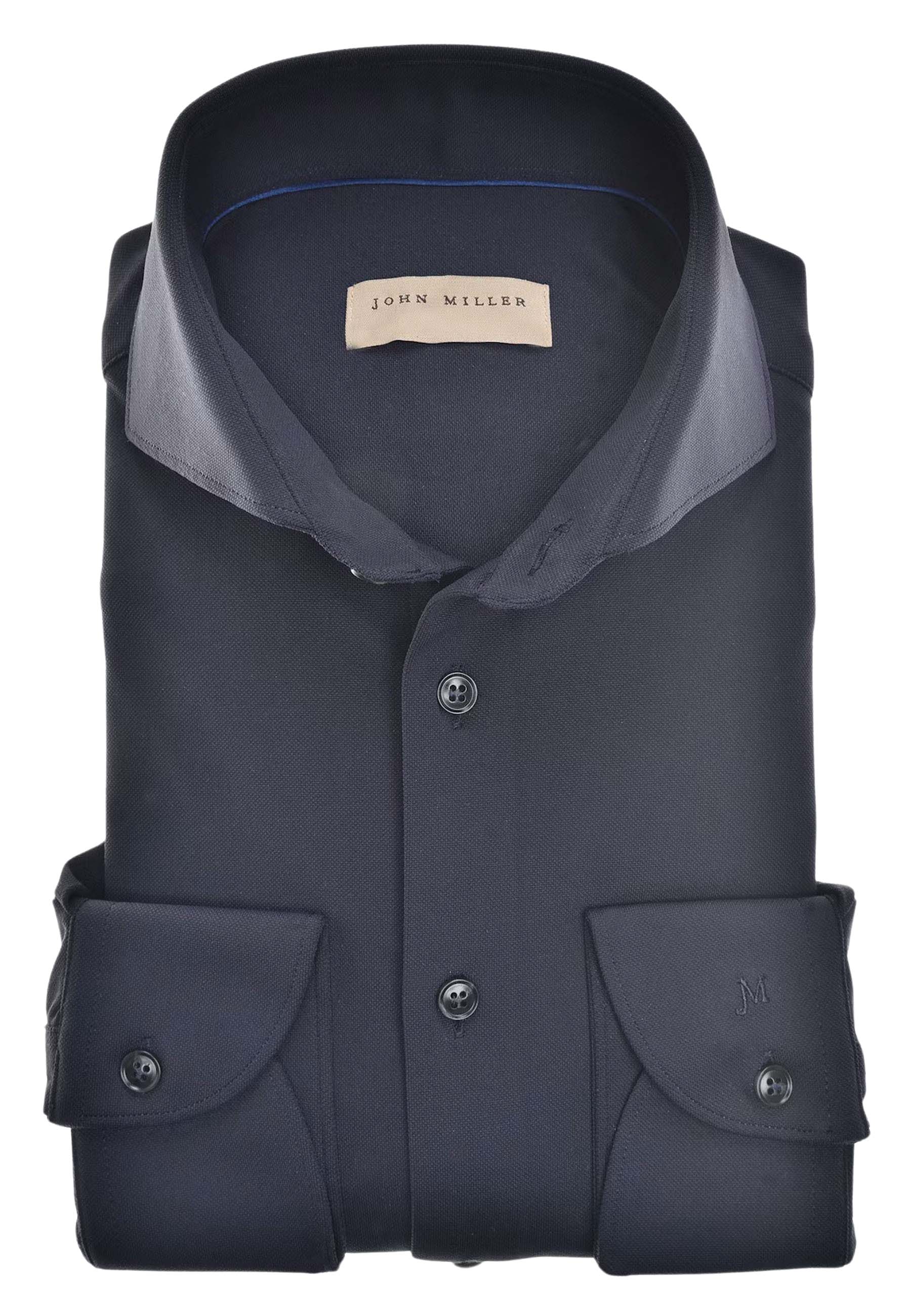 Overhemd Donkerblauw Slim fit lange mouw overhemden donkerblauw