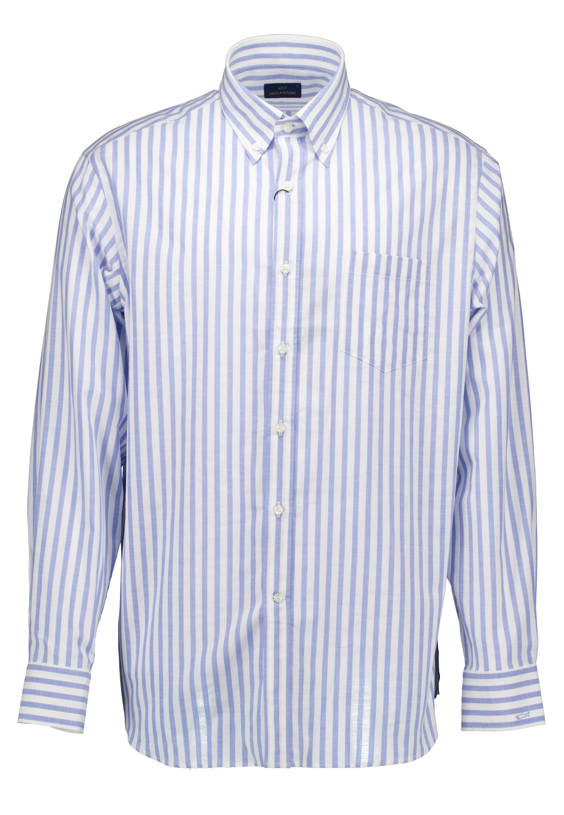 Paul & Shark Overhemd Blauw maat 40 Cotton twill lange mouw overhemden blauw