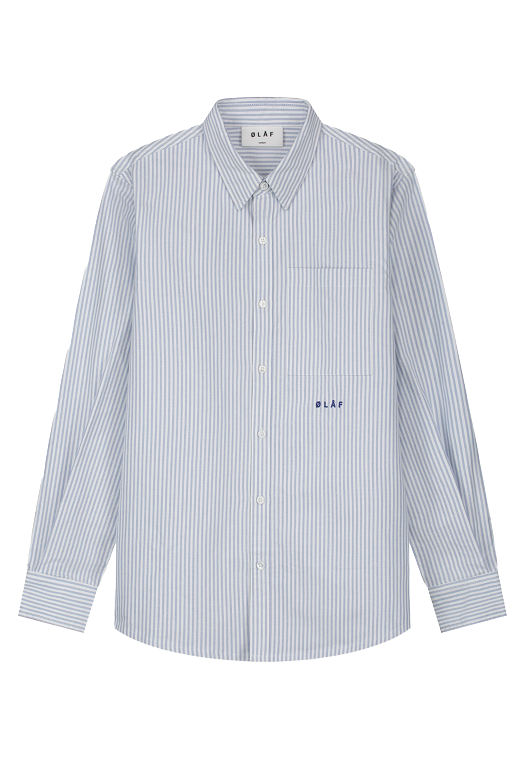 Blouse Lichtblauw Oxford stripe blouses lichtblauw