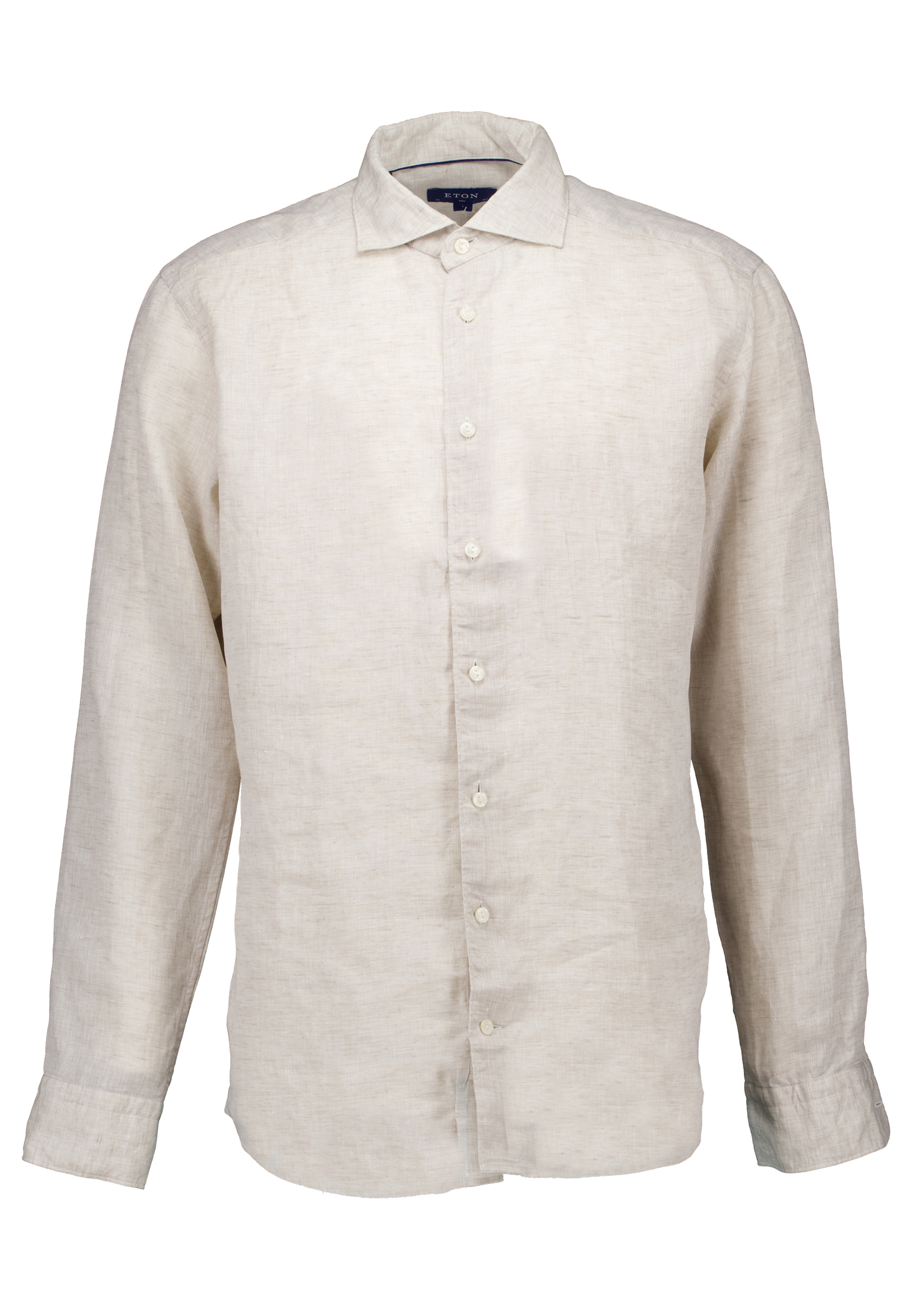 Overhemd Beige Solid lange mouw overhemden beige
