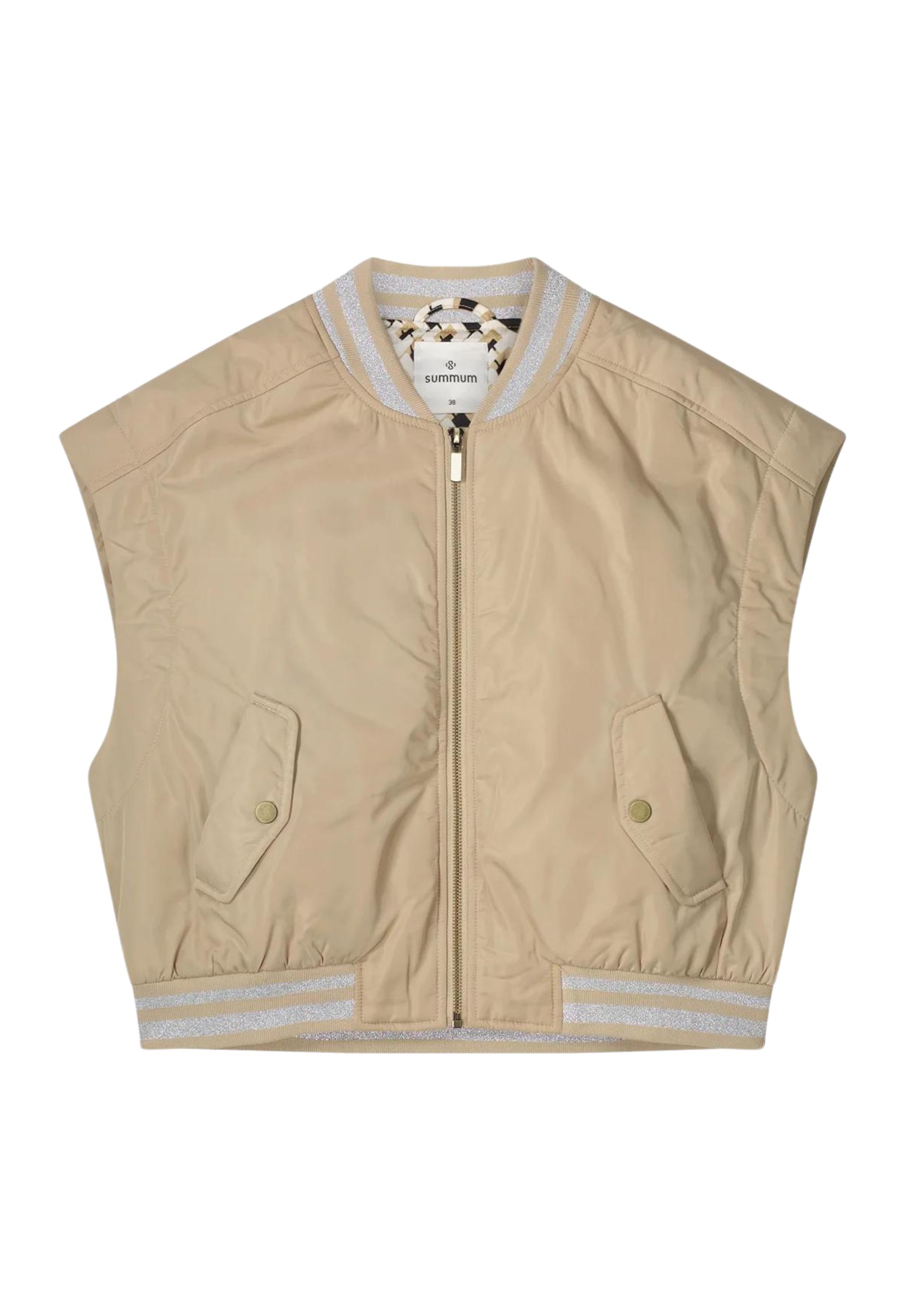 Summum Gewatteerde - Bomber - Mouwloos - Beige - L