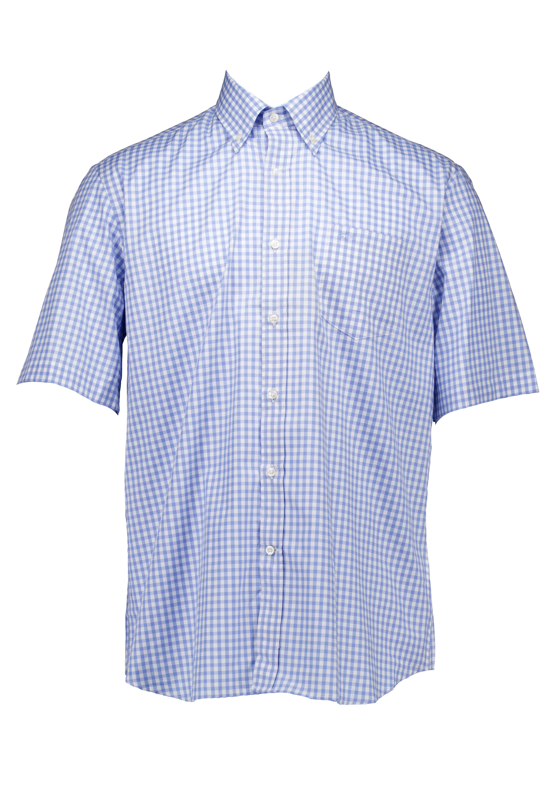 Overhemd Blauw Cotton twill korte mouw overhemden blauw