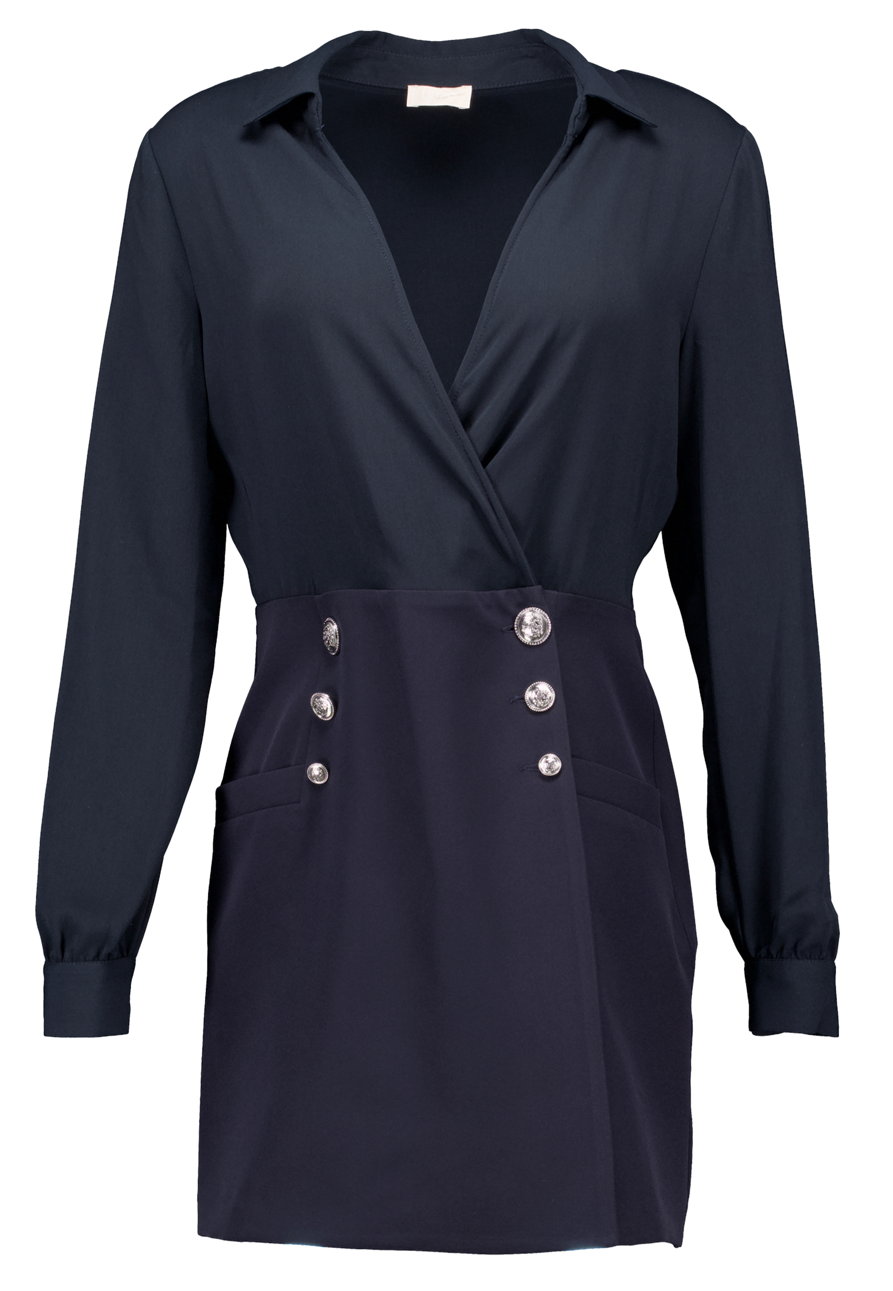 Liu Jo Thriller Bottoni Dress Jurken Dames - Kleedje - Rok - Jurk - Donkerblauw - Maat 40