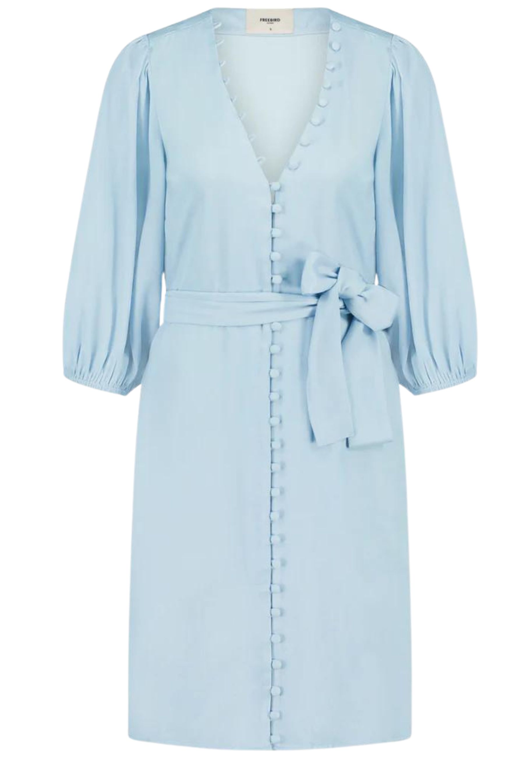 Freebird Jurk Leora Mini Wv Wash Satin Vis 24 1 Ice Blue Dames Maat - L