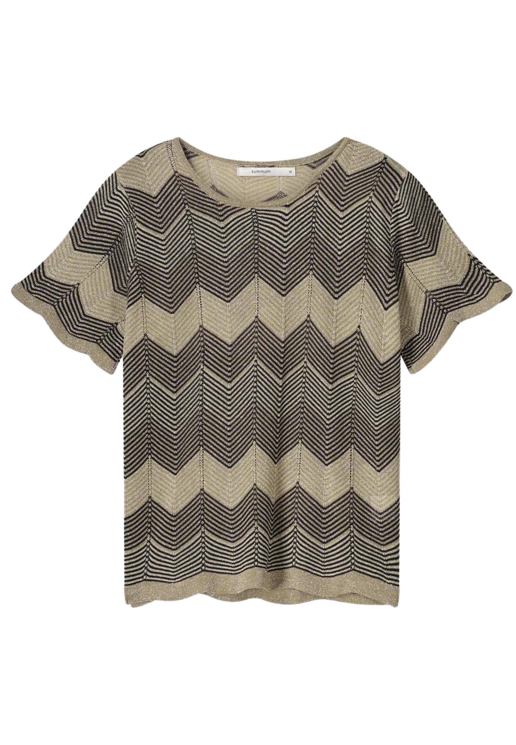 Summum Zigzag - Shirt - Lurex - Goud - M
