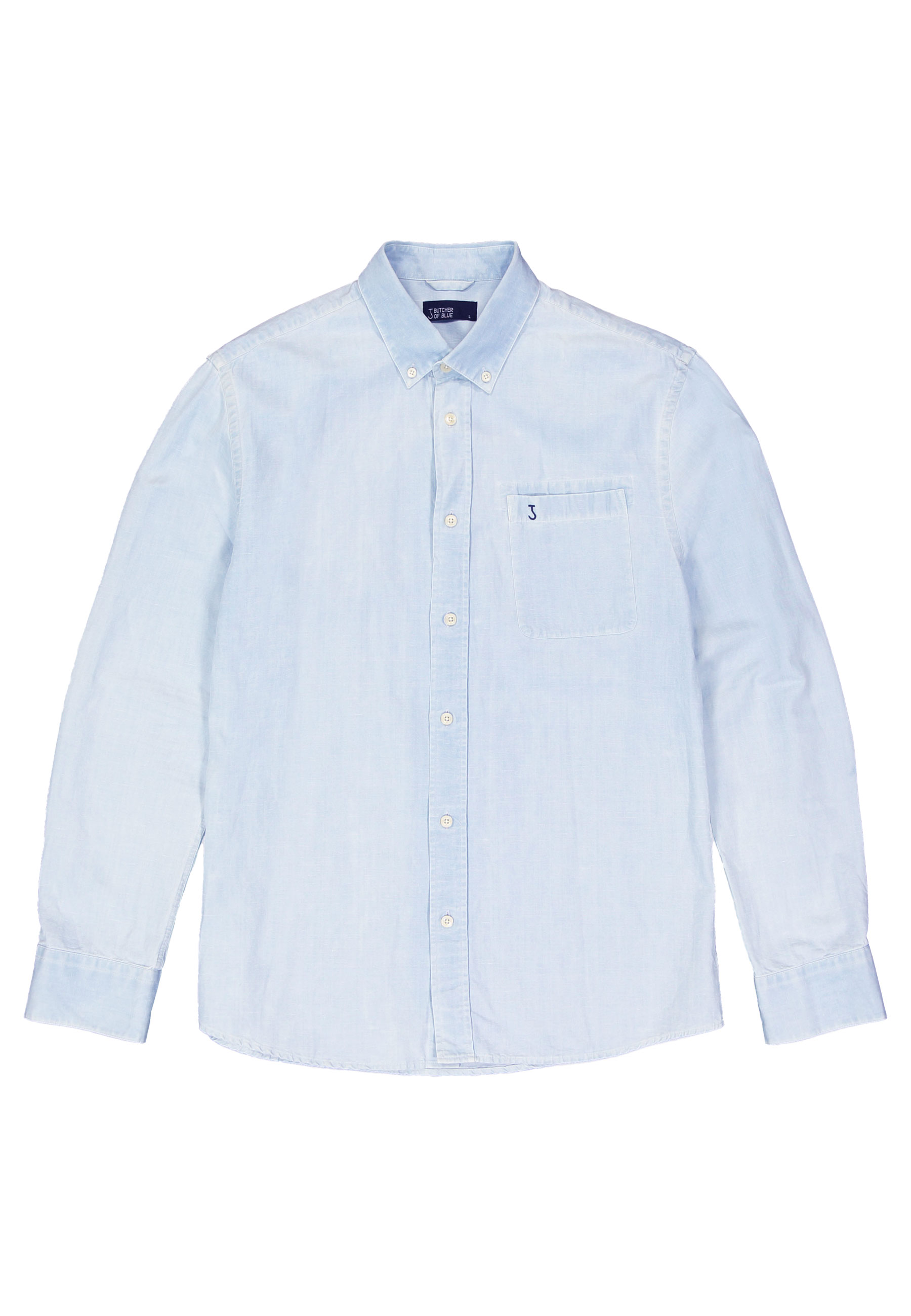 Overhemd Blauw Aiden chambray lange mouw overhemden blauw