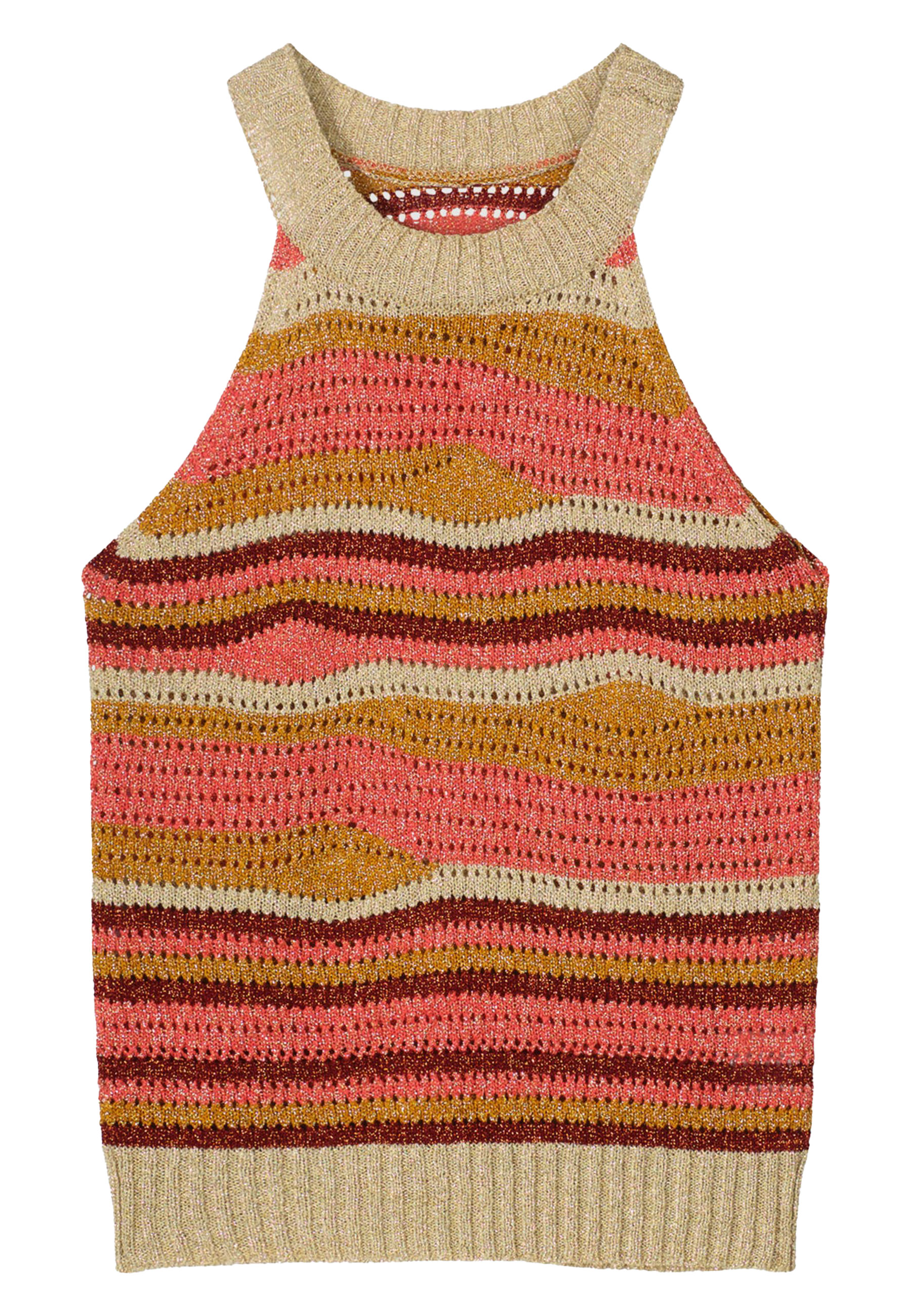 7s5841-7990 Halter top lurex swirl knit