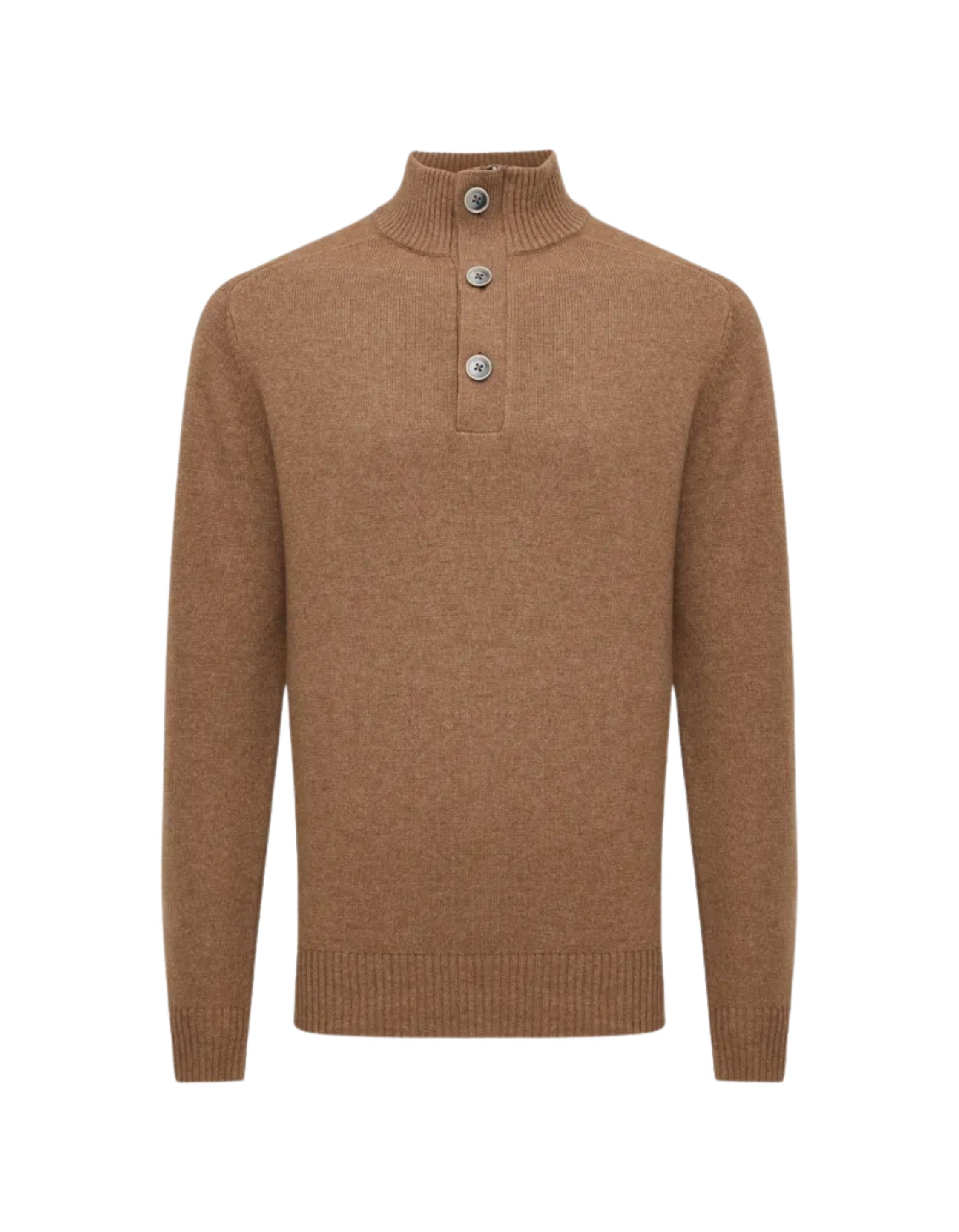 Gentiluomo Turtle 3 Buttons + Zip Truien Bruin K5160-276