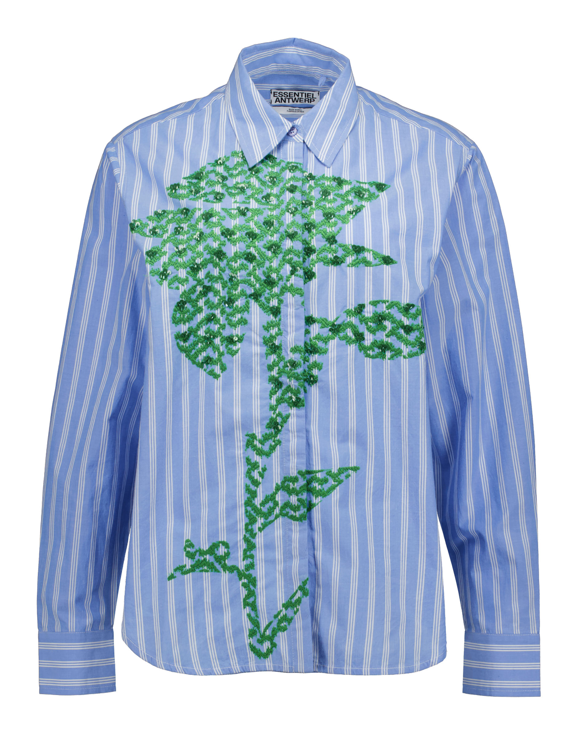 Essentiel Antwerp Embroidered Shirt Blouses Lichtblauw Kdot