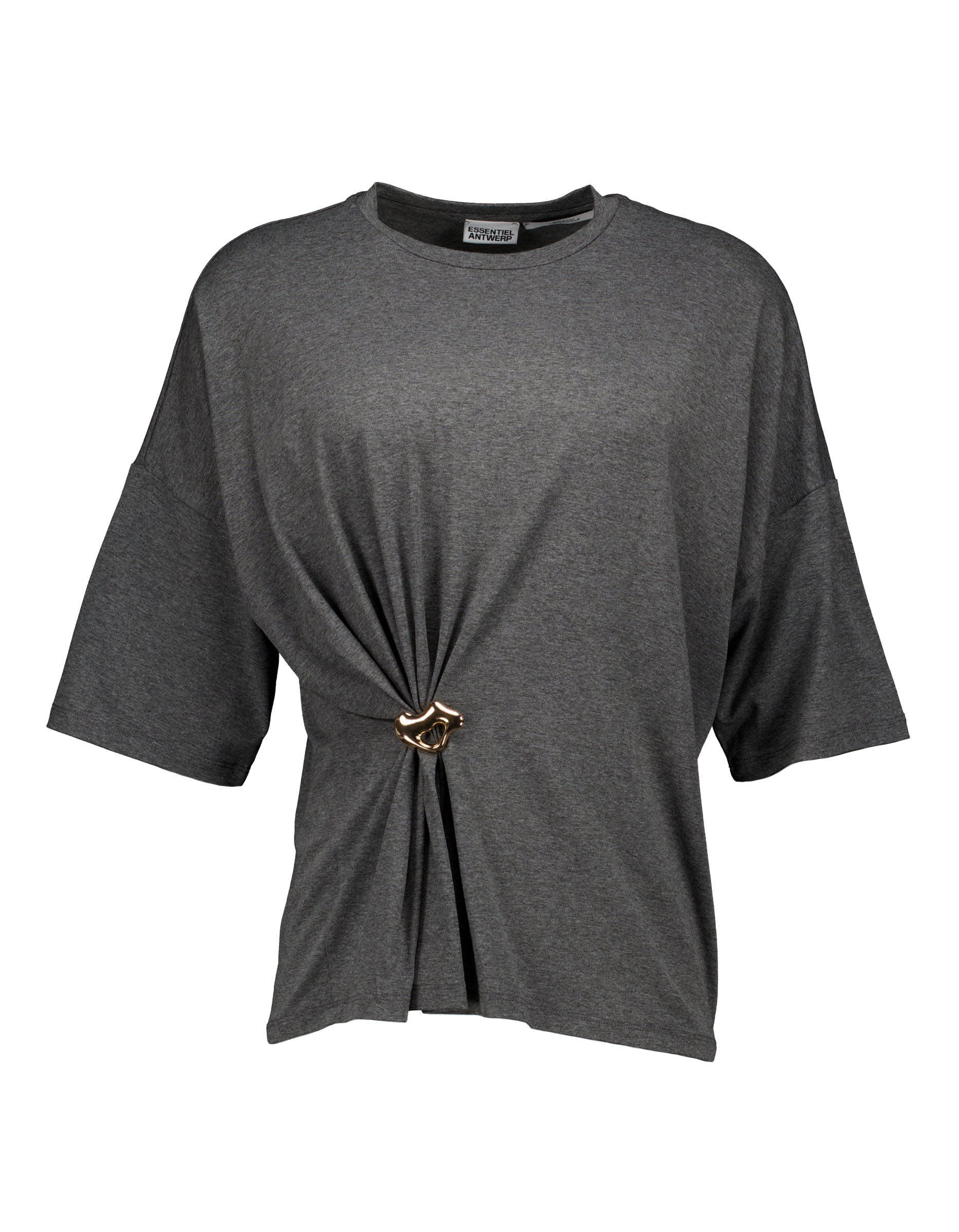 Essentiel Antwerp T-shirt With Brooch T-shirts Grijs Kuba