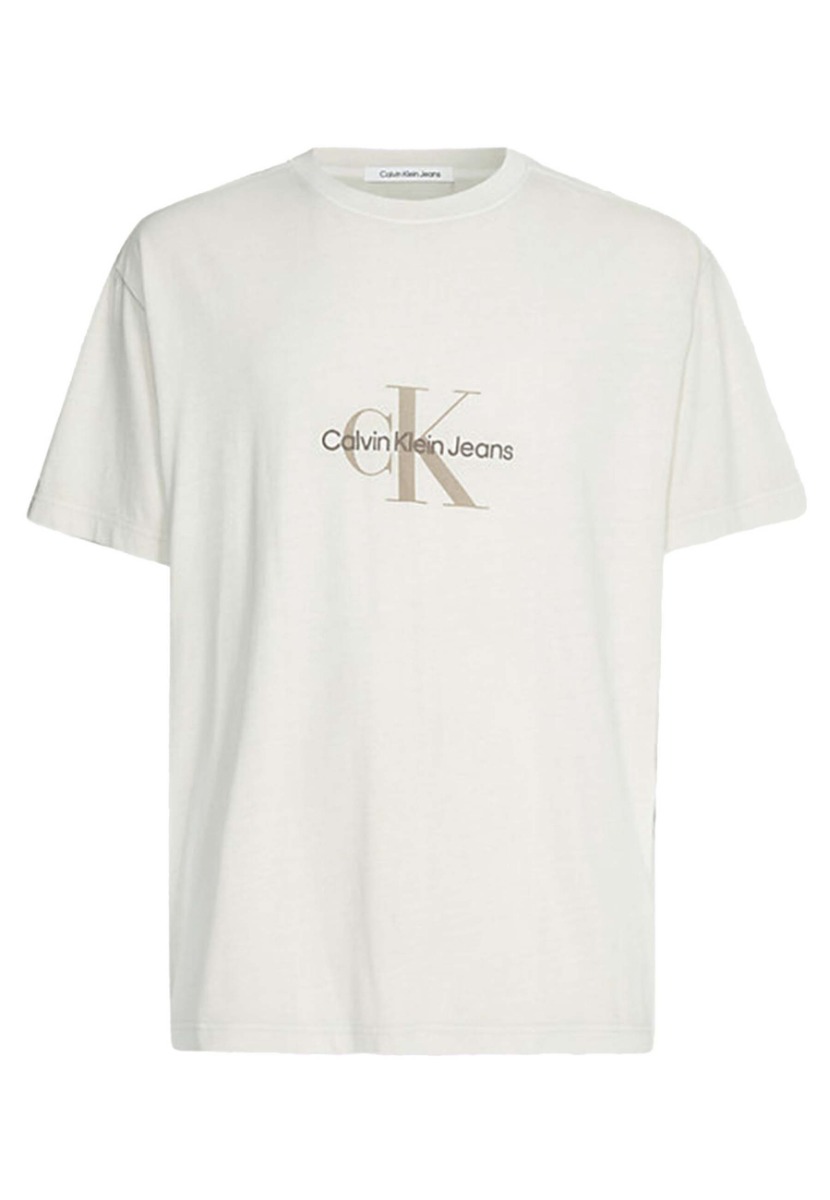 Calvin Klein Shirt Beige Katoen maat M t-shirts beige