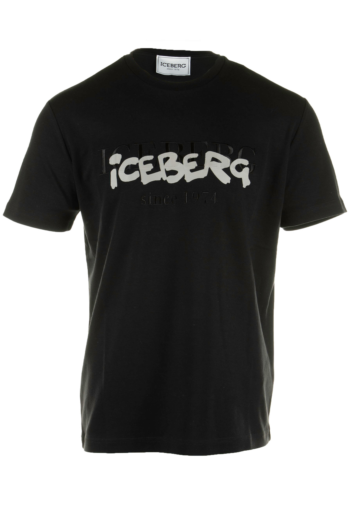 Iceberg Shirt Zwart Katoen maat XL t-shirts zwart
