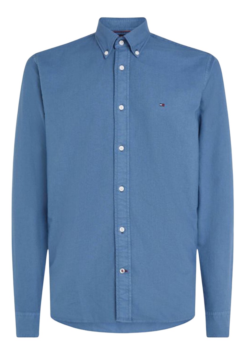 Tommy Hilfiger Overhemd Blauw Katoen maat M lange mouw overhemden blauw