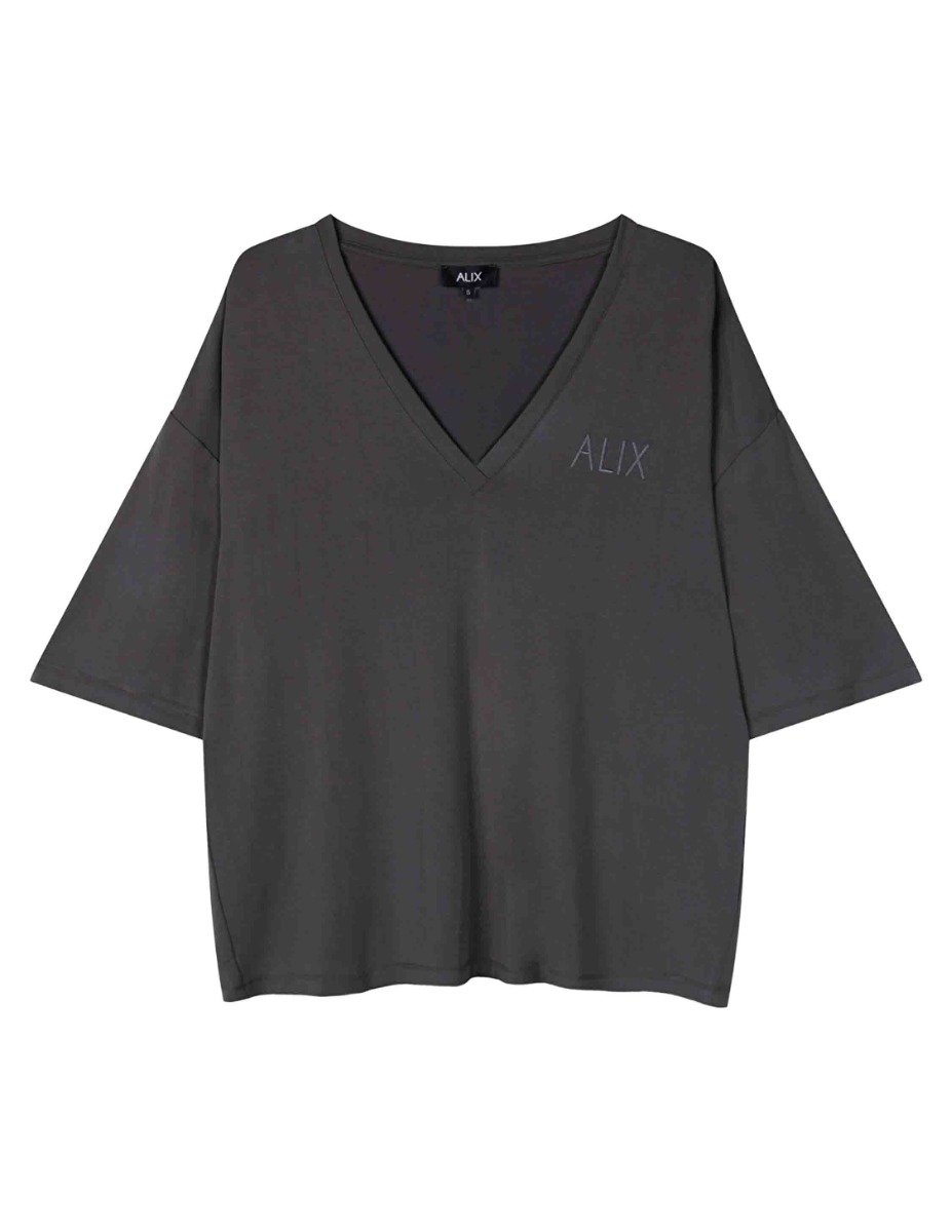Shirt Donkergrijs Modal t-shirts donkergrijs