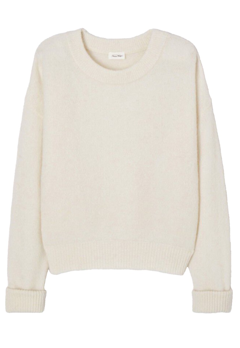 American Vintage Trui Wit Alpaca Wol maat M/L Vito truien wit