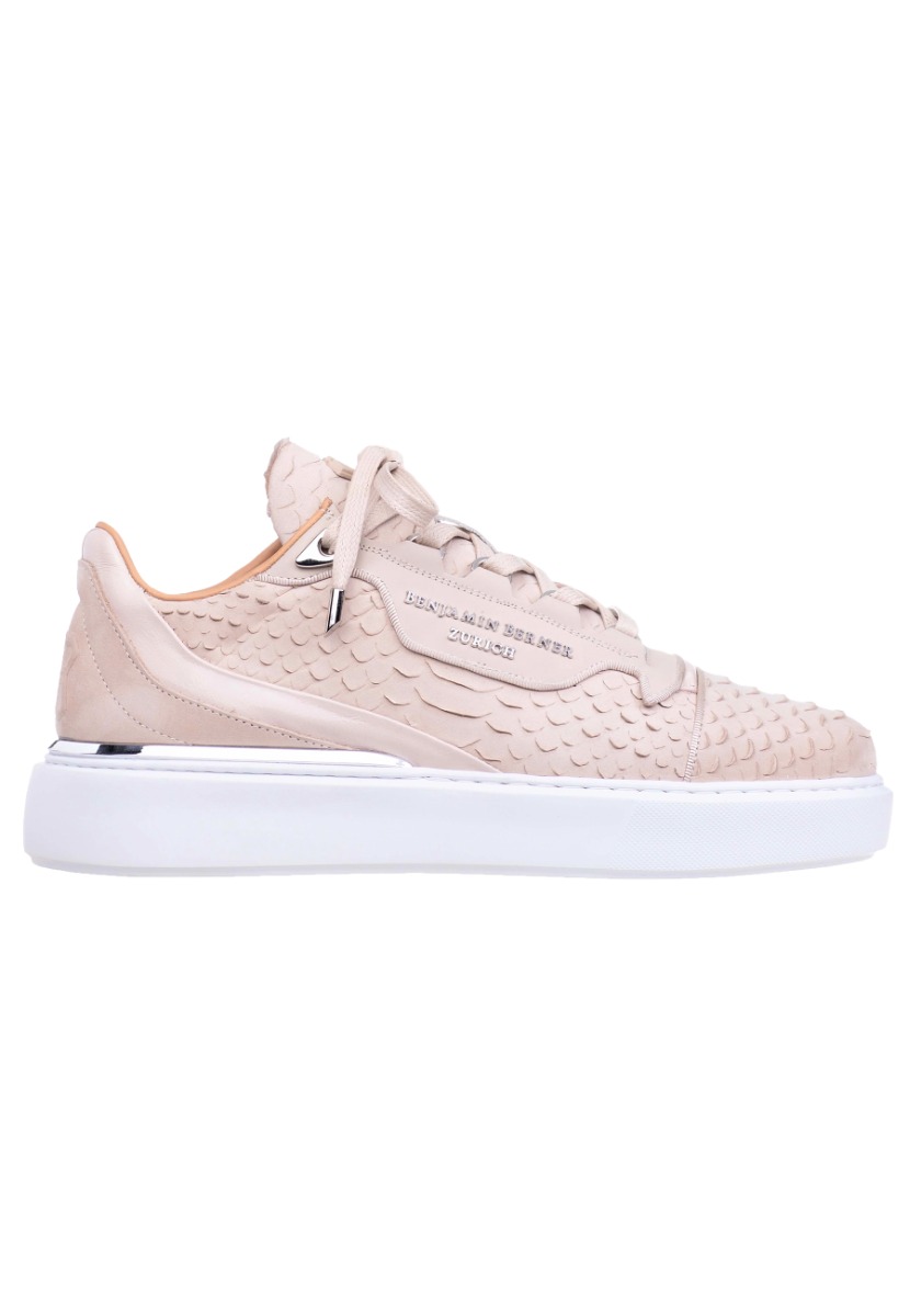 Benjamin Berner Schoenen Creme Python cut sneakers creme