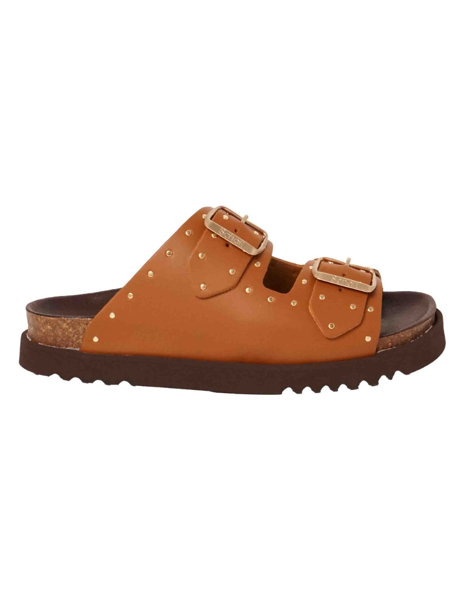 Scholl Beatriz Studs Sandalen cognac Leer - Dames - Maat 41