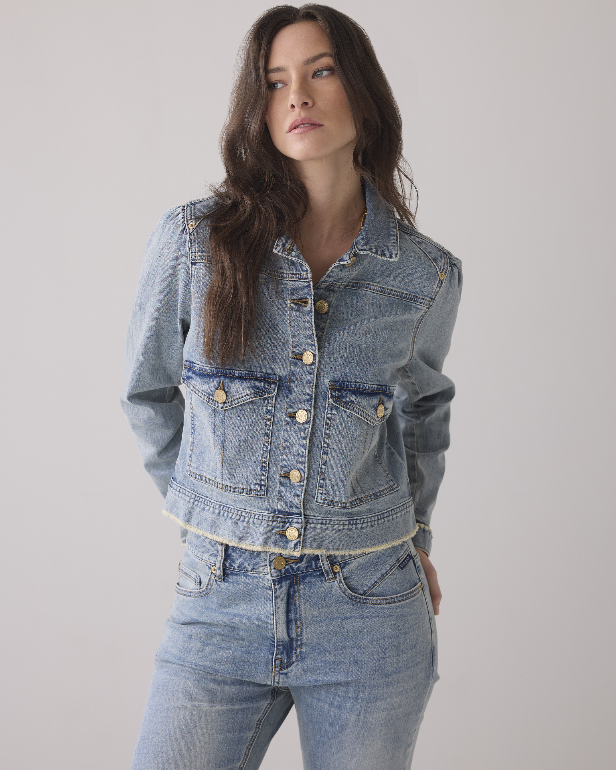 Summum Slim Jacket Light Weight Cotton  Blauw 1s1229-5127