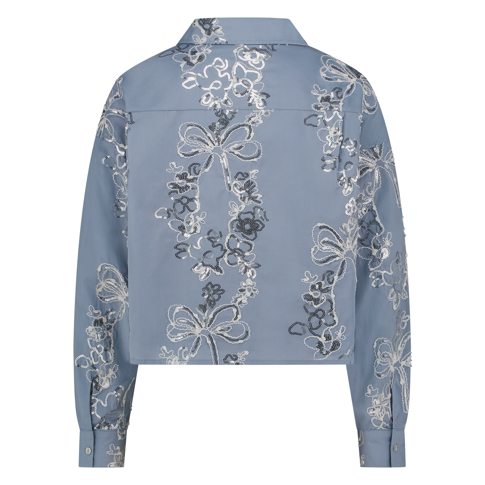 Nukus Tessa Blouse Paillet Blouses Blauw Nks02048