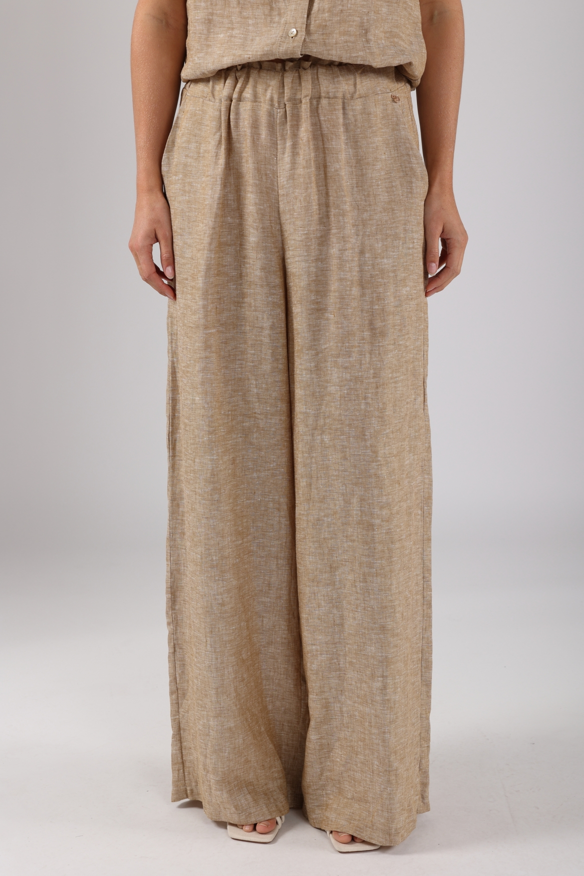 Nukus Debb Pants Melange Pantalons Taupe Nks09034