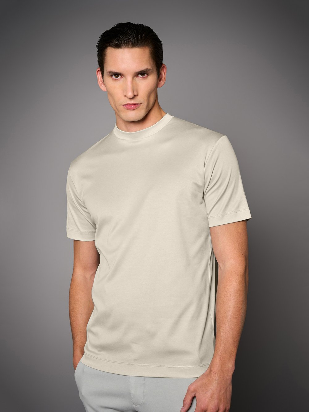 Desoto Luxury Two Ply T-shirt 1/2 T-shirts Beige 71571-30