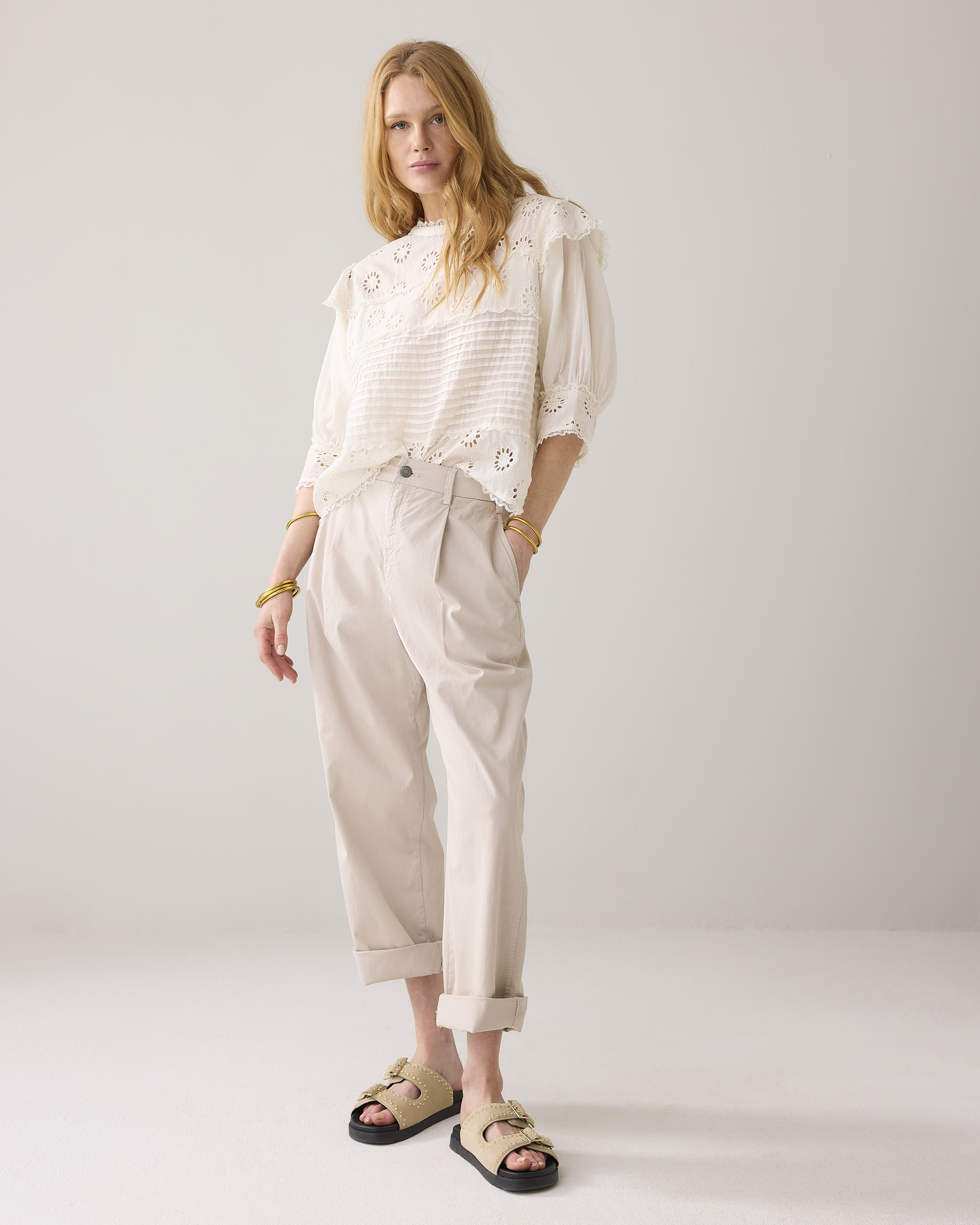Summum Cocoon Chino Pant Lt Wt Aurora Twill  Beige 4s2743-12194