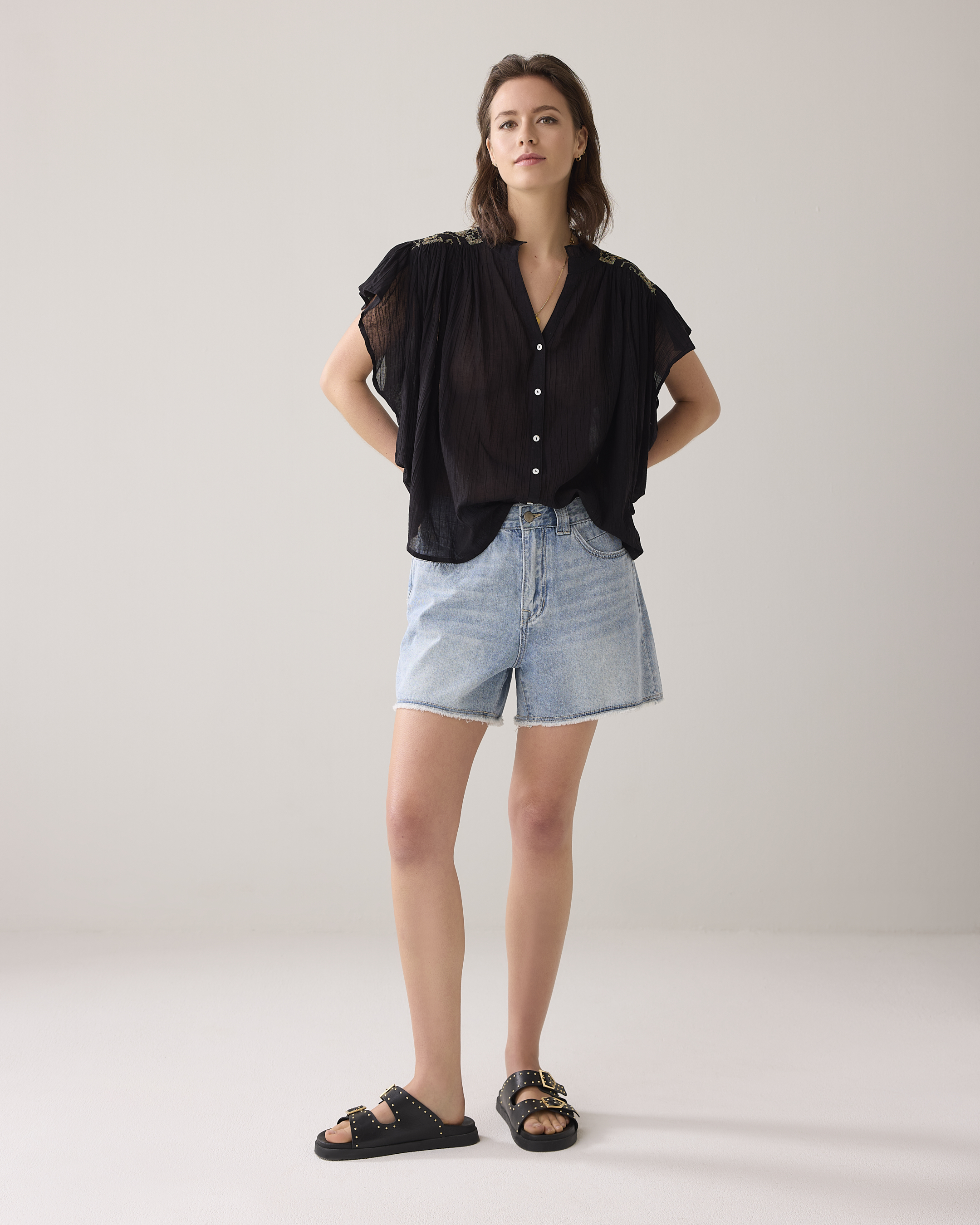 Summum Denim Short Vintage Cotton Twill  Blauw 4s2792-5169