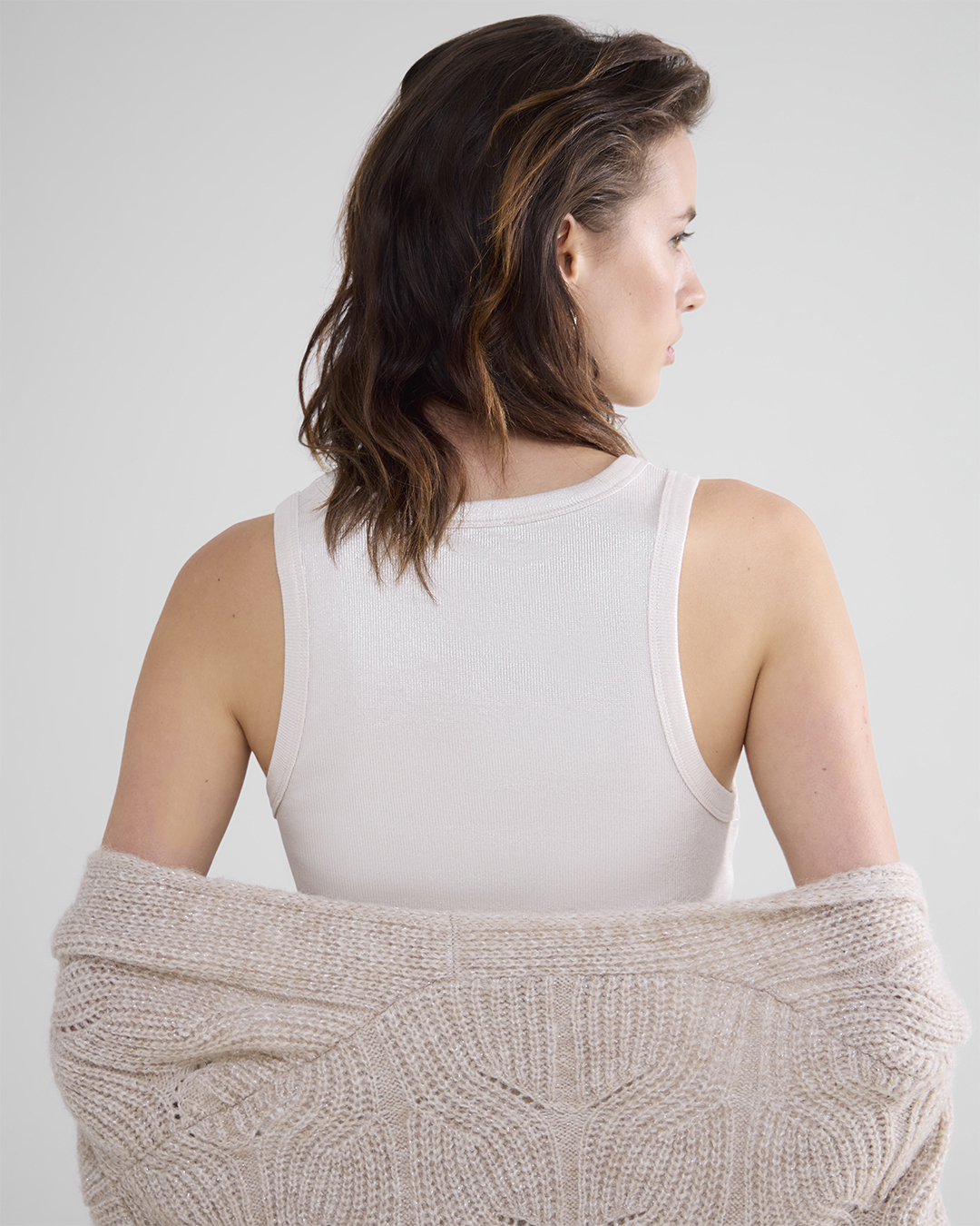 Summum Rib Tanktop Cotton Rib  Beige 3s4873-5138