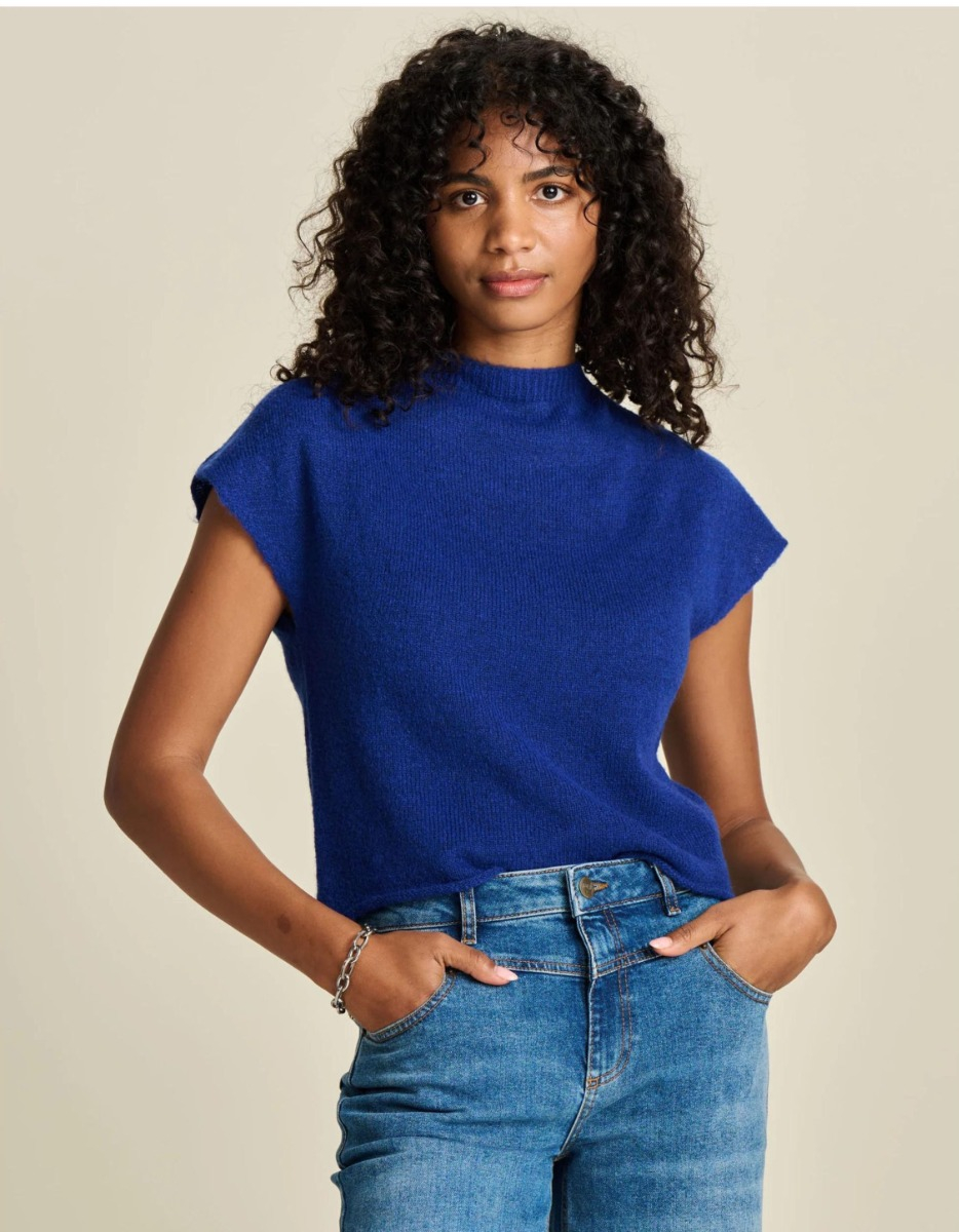 Pom Amsterdam  T-shirts Donkerblauw Sp7925