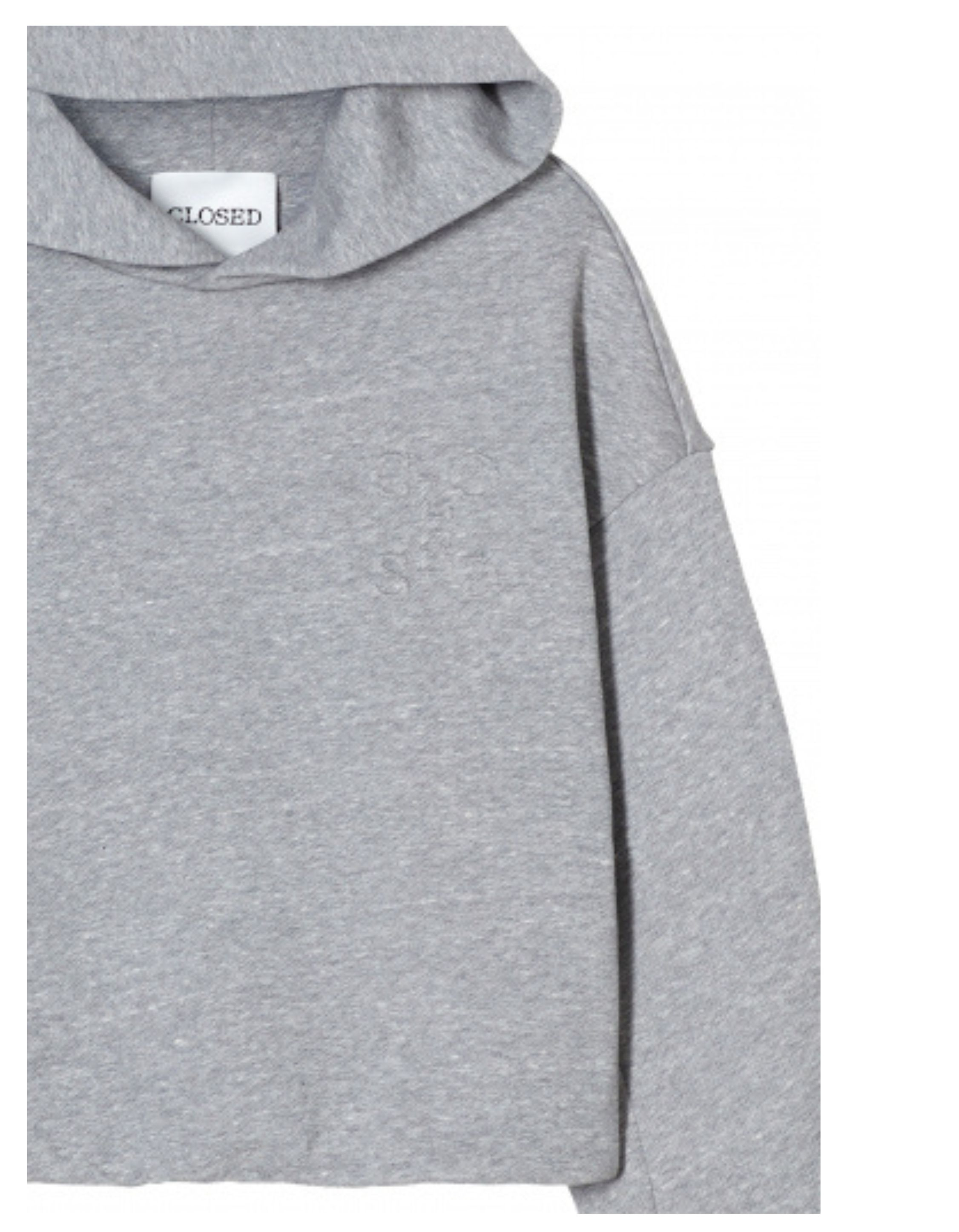 Closed Folded Hem Hoodie Hoodies Lichtgrijs C95350-47m-eb