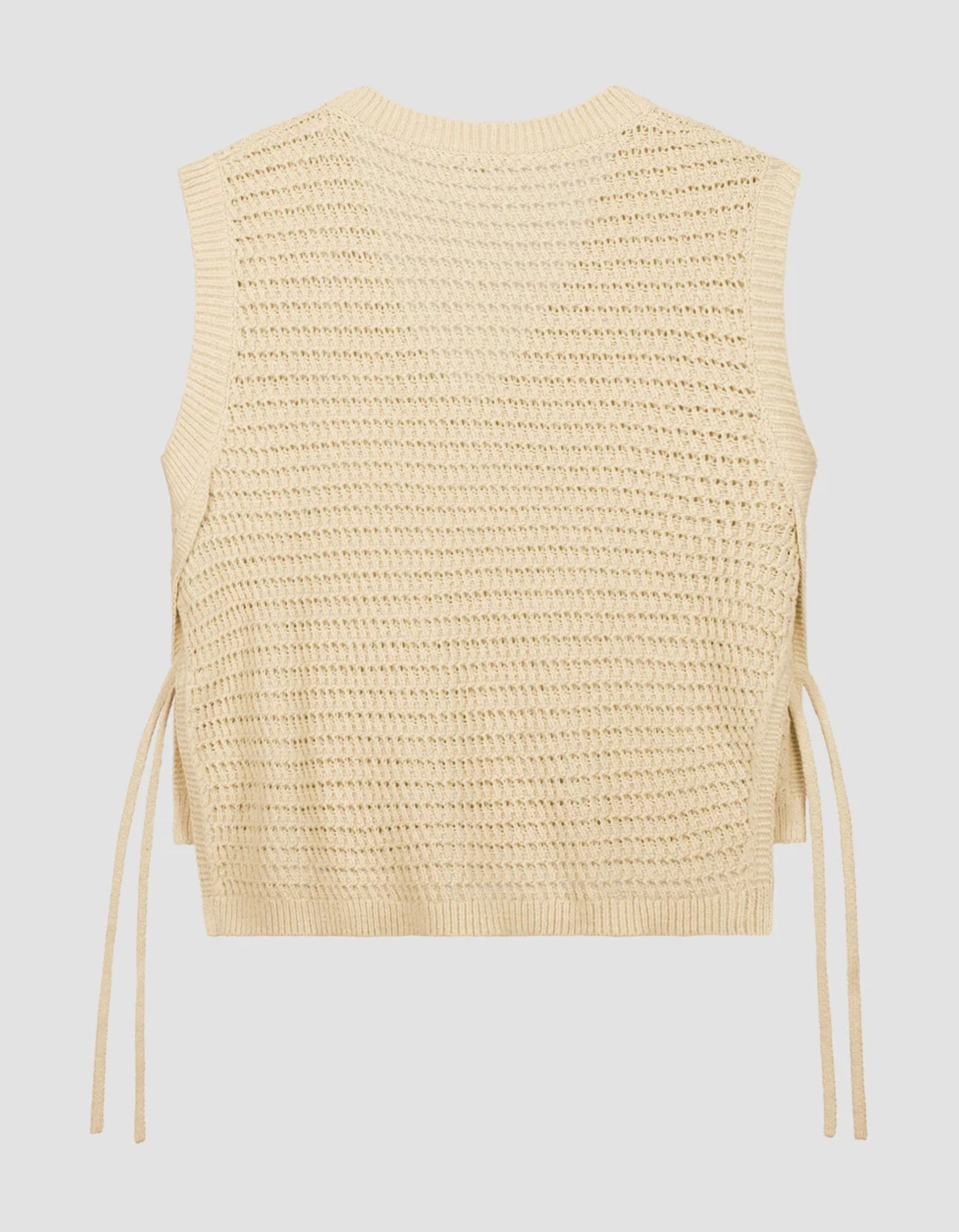 ØlÅf Open Knit Vest Spencers Off White W200702