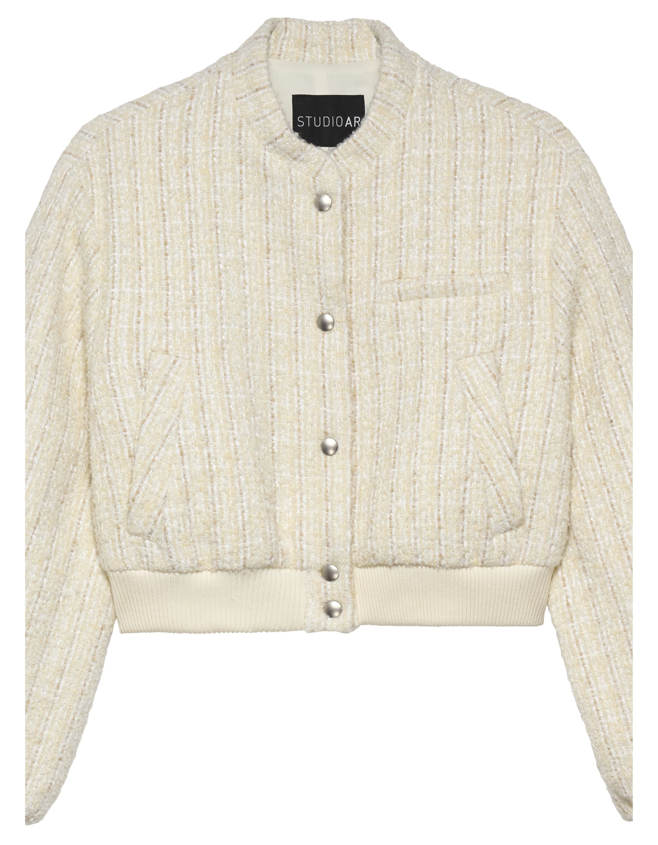 Studio Ar Zofya Tweed Jackets Ecru 18tl251041.01