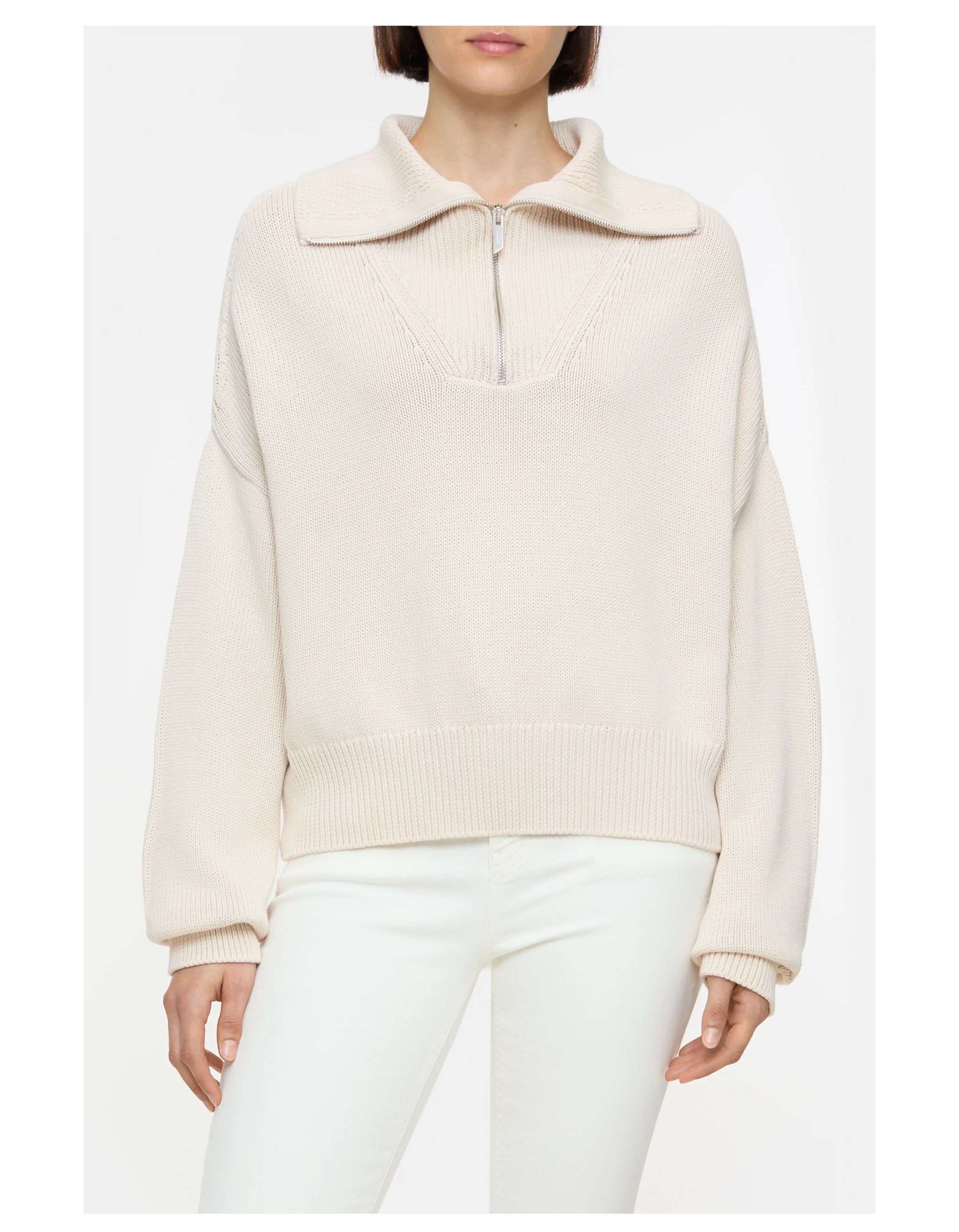 Closed Cropped Troyer Sweaters Beige C96491-951-30