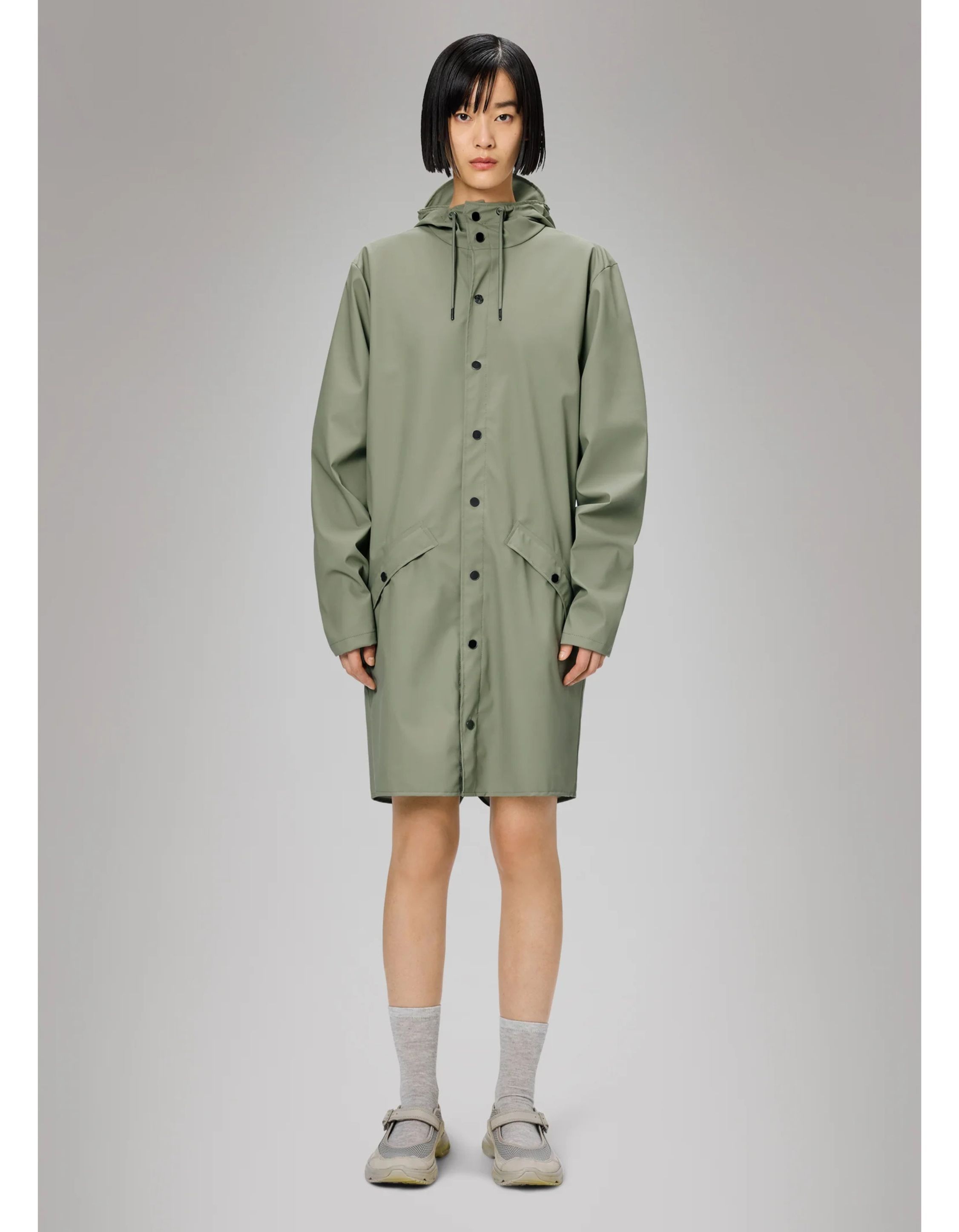 Rains Long Jacket W3 Regenjas Groen 12020 Long Jacket W3