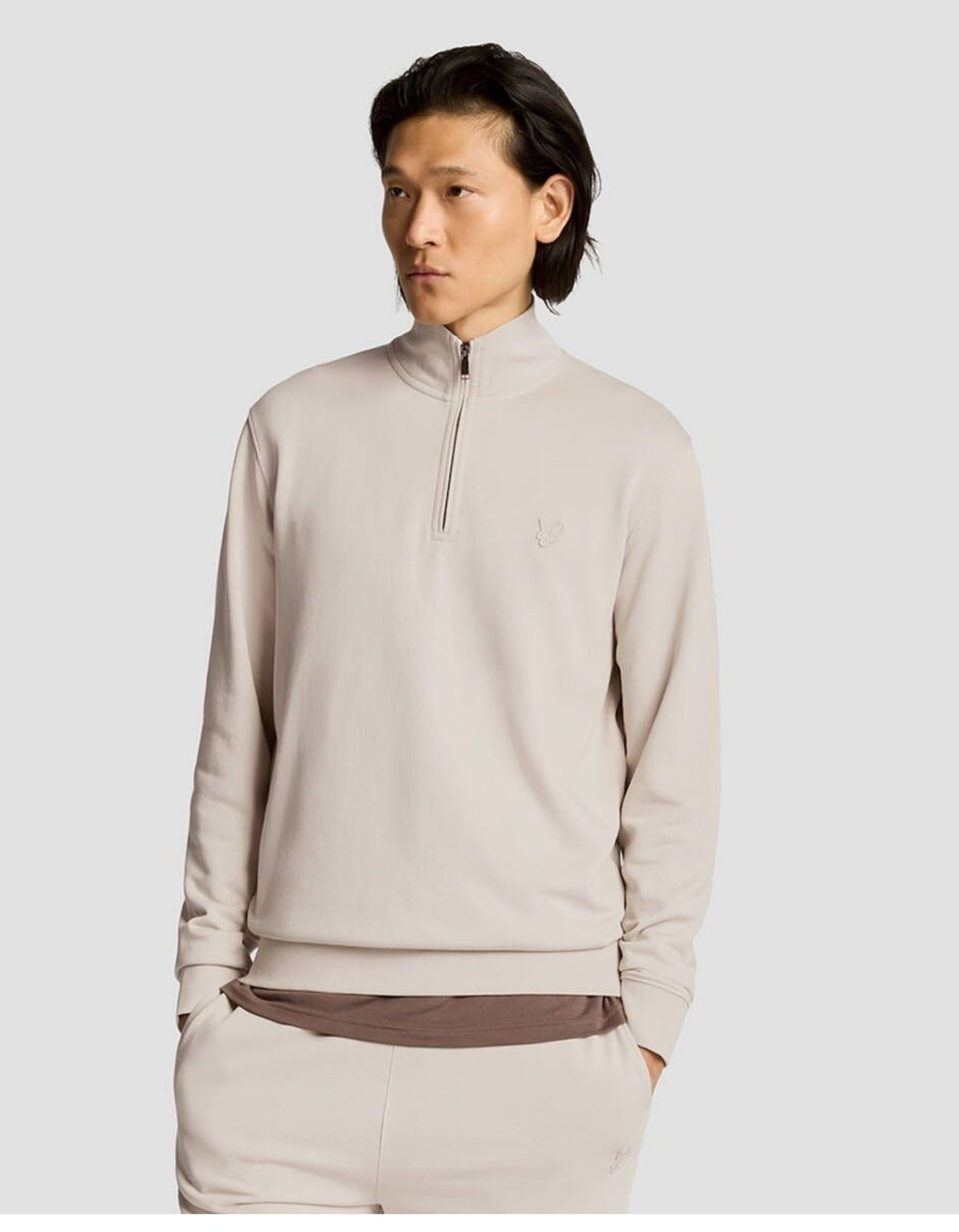 Lyle&scott Superfine Quarter Zip Sweaters Beige Ml2258ton