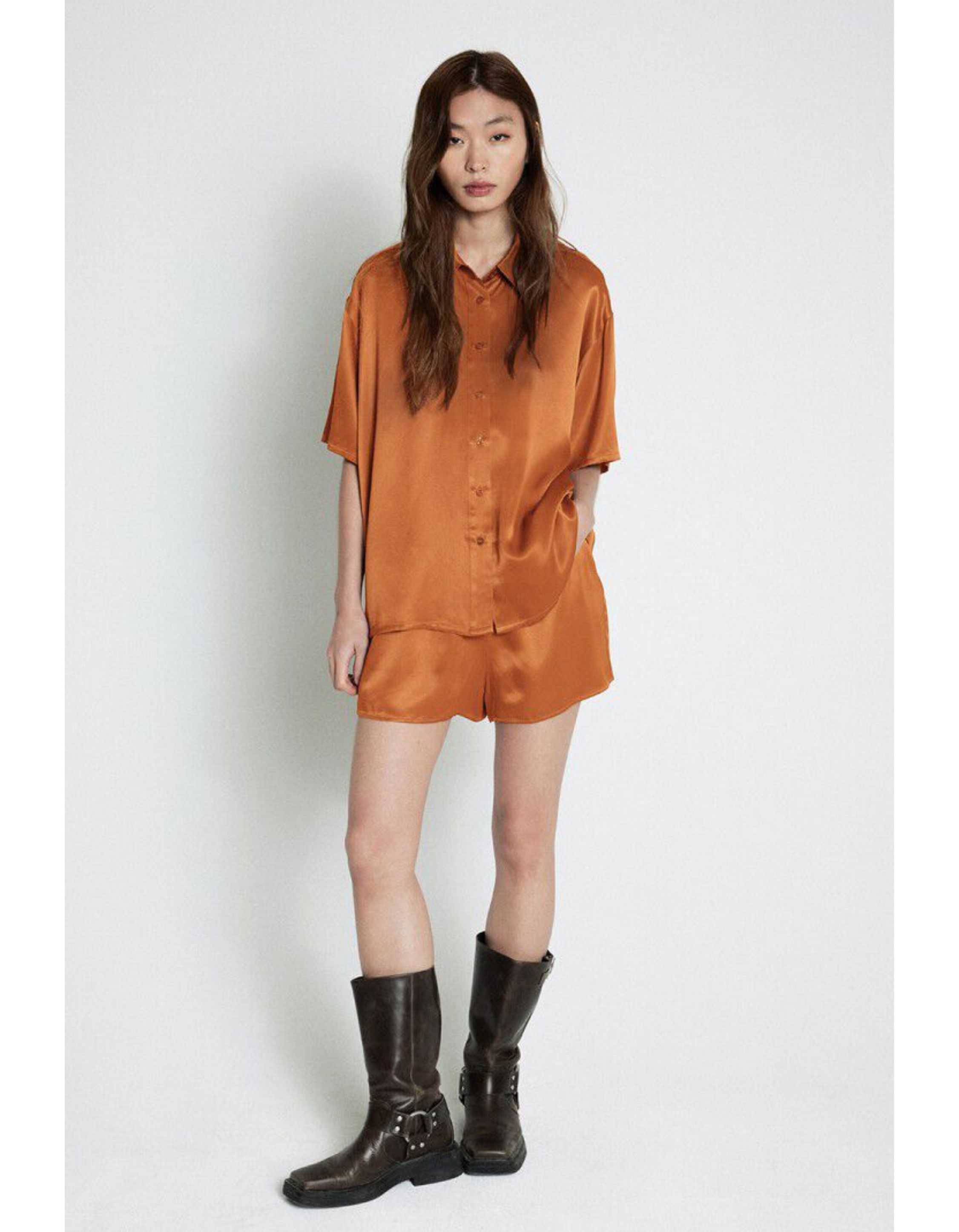 American Vintage Unyl Blouses Bruin Uny06be25