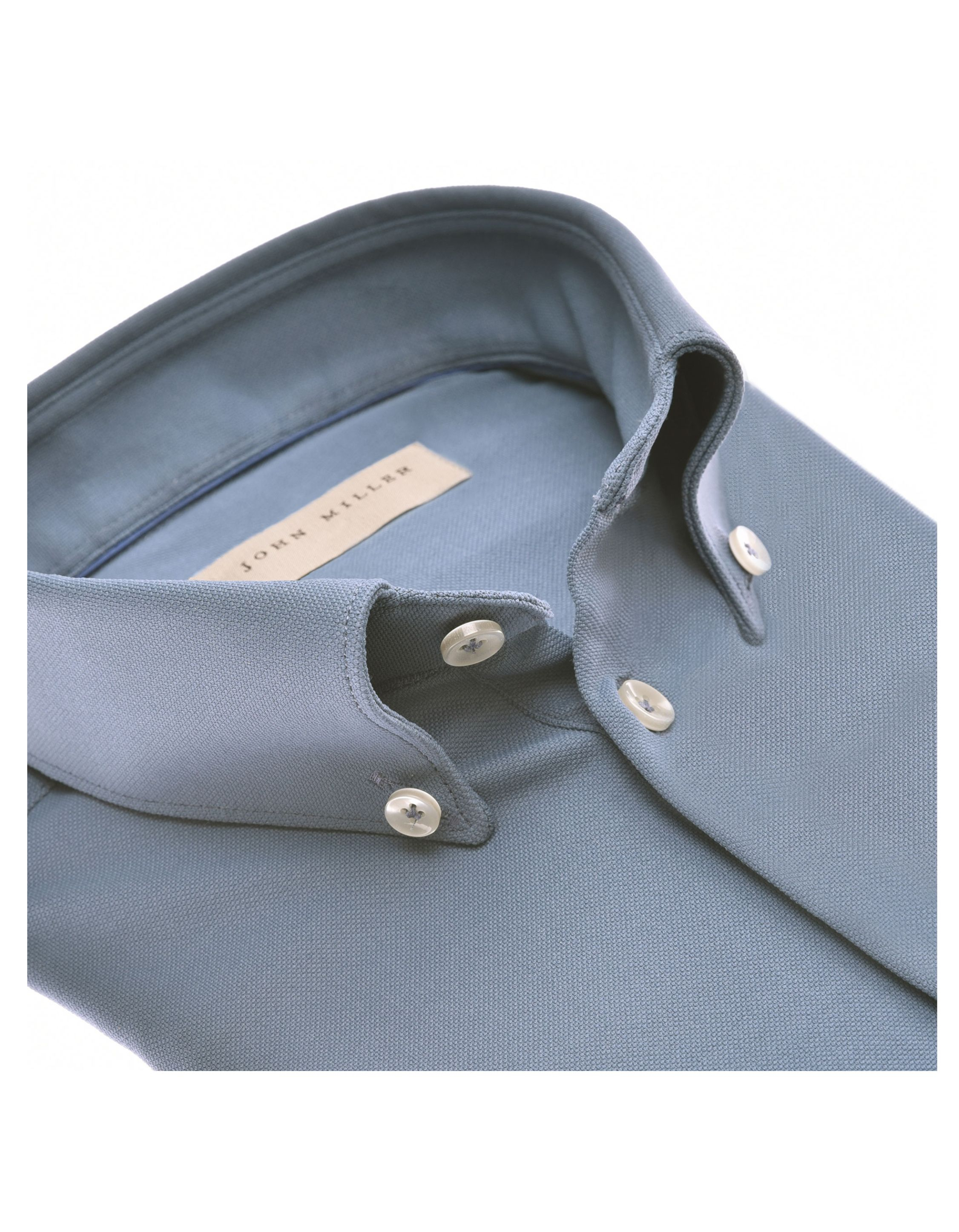 John Miller  Lange Mouw Overhemden Blauw 5142040
