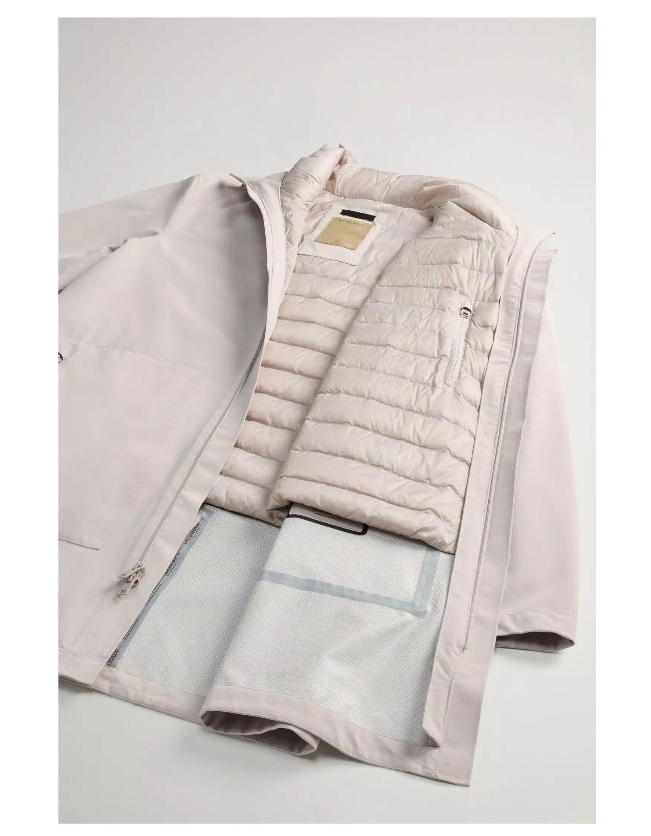 Woolrich Two Layers 2in1 Carcoat Regenjas Beige Cfw00u1165mrut4018