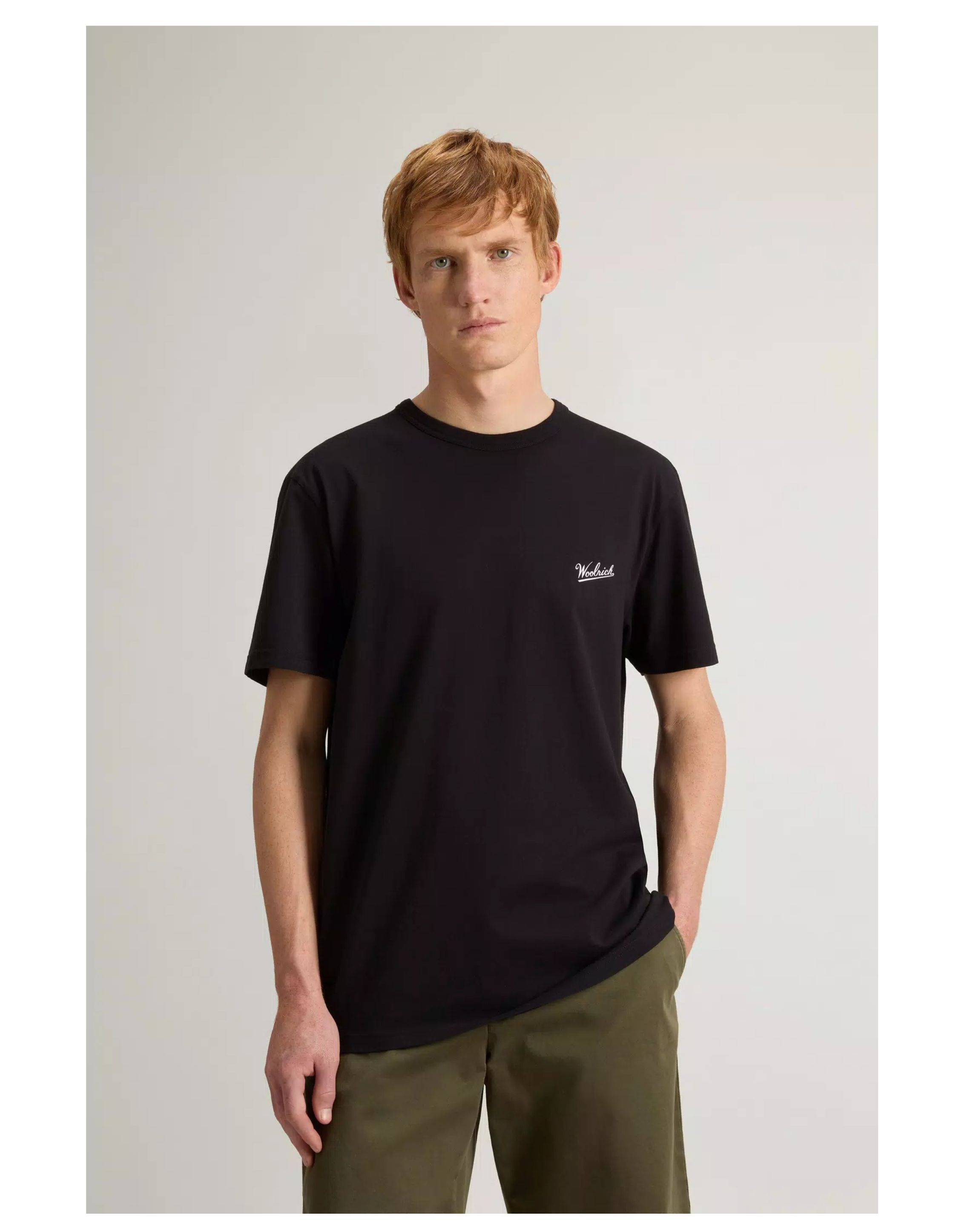 Woolrich Logo T-shirt T-shirts Zwart Cfwote0144mrut2926