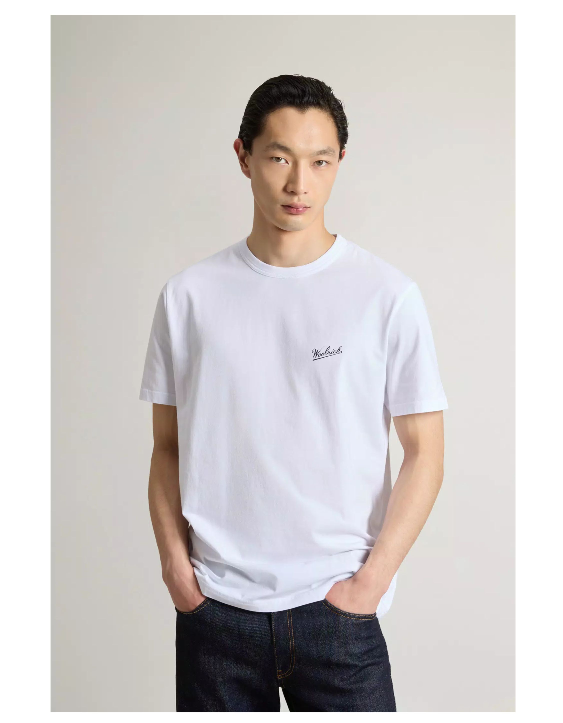 Woolrich Logo T-shirt T-shirts Wit Cfwote0144mrut2926