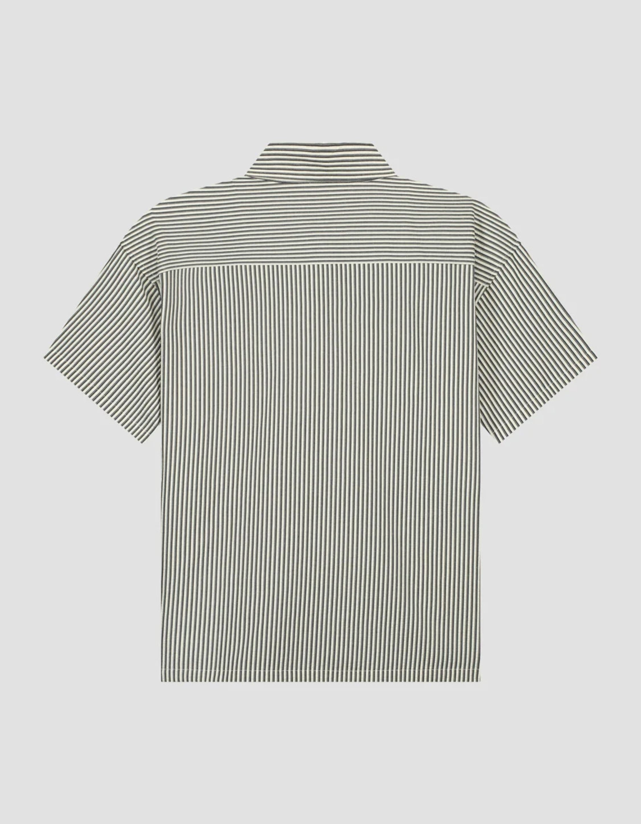 ØlÅf Boxy Seersucker Stripe Shirt Ss Korte Mouw Overhemden Groen M200303
