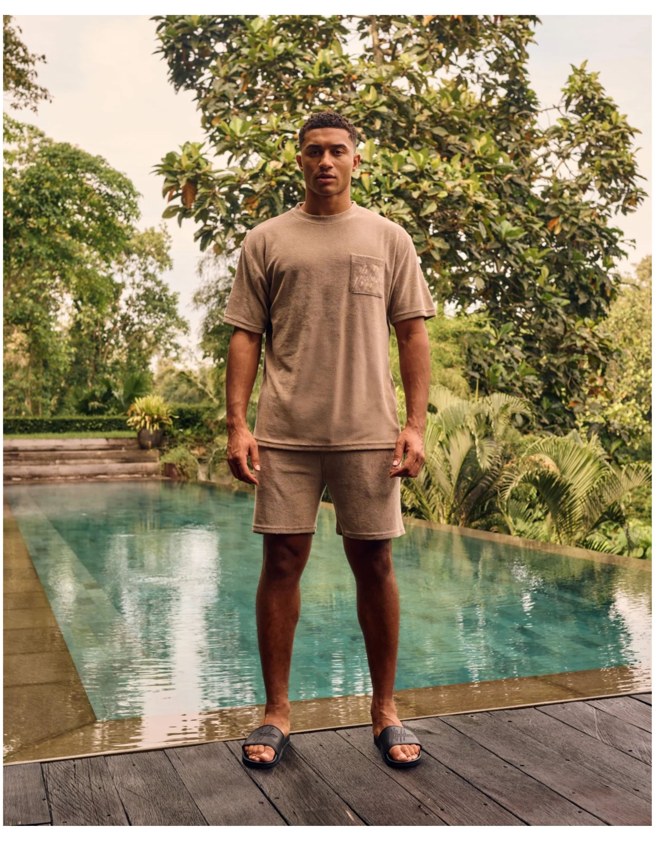 Malelions Signature Towelling T-shirt T-shirts Taupe Mm3-ss25-25
